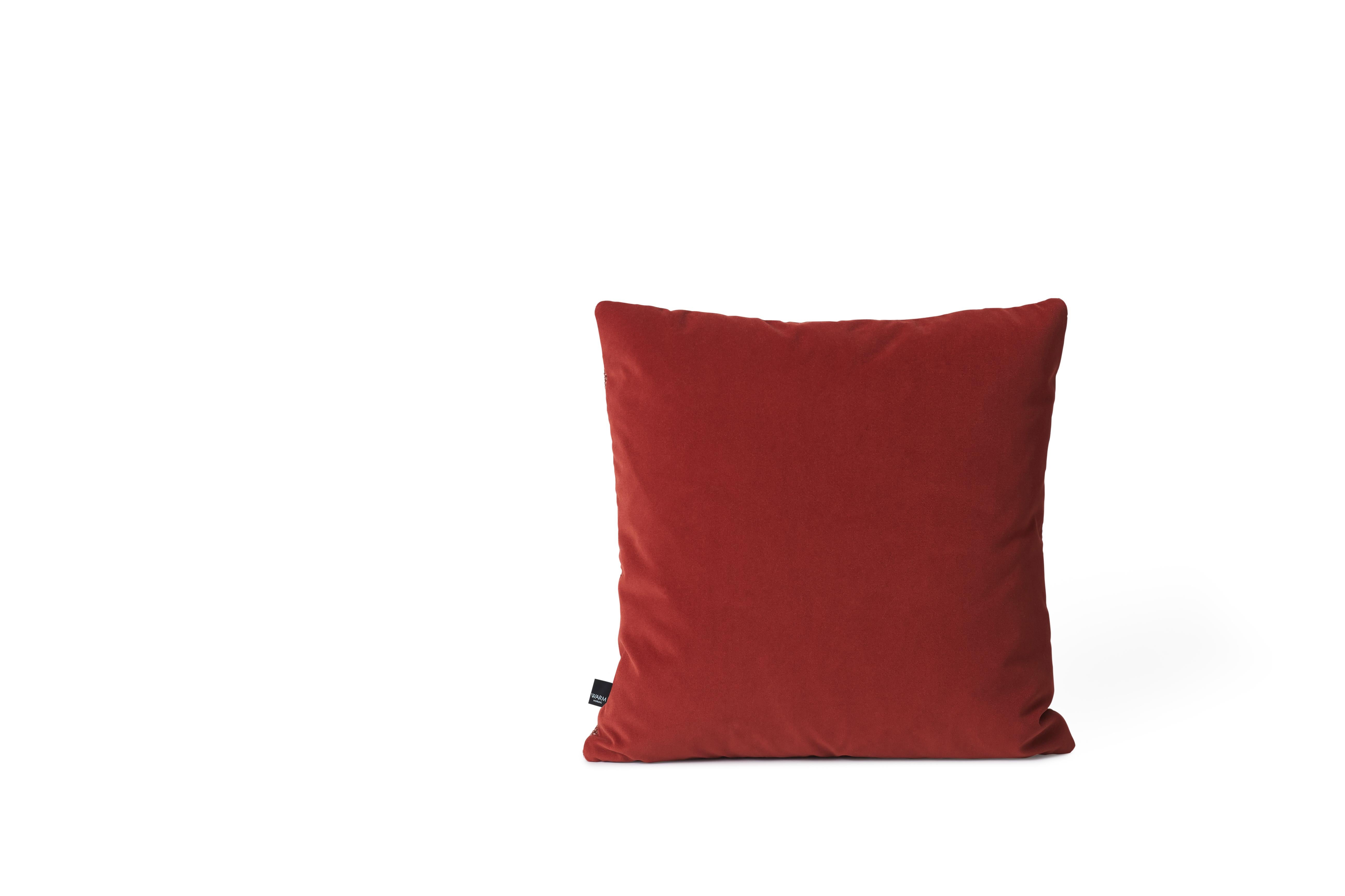 For Sale: Red Moodify Square Cushion, by Warm Nordic