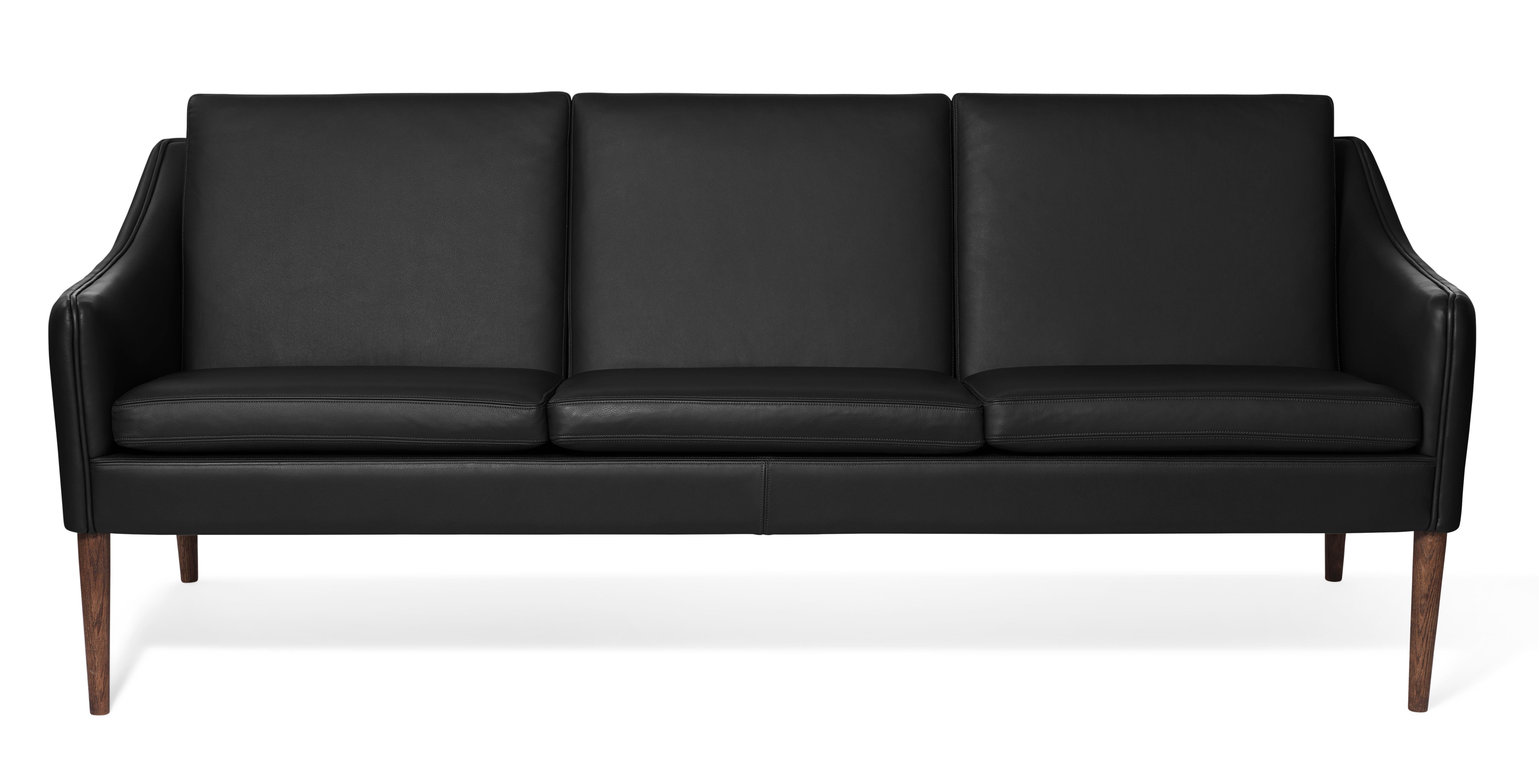 For Sale: Black (Challenger Black) Mr. Olsen 3-Seat Sofa with Smoked Oak Legs, by Hans Olsen from Warm Nordic