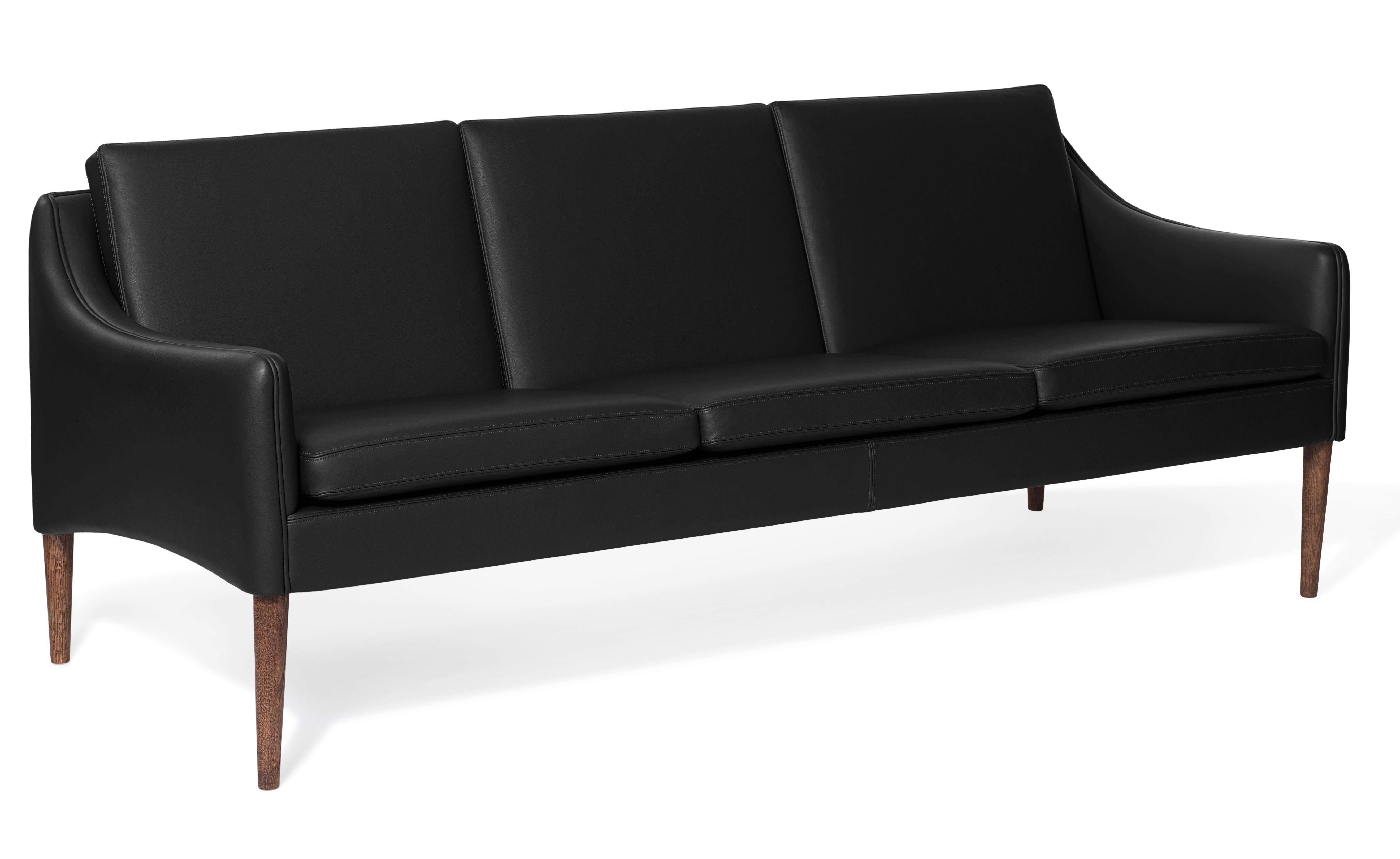 For Sale: Black (Challenger Black) Mr. Olsen 3-Seat Sofa with Smoked Oak Legs, by Hans Olsen from Warm Nordic 2