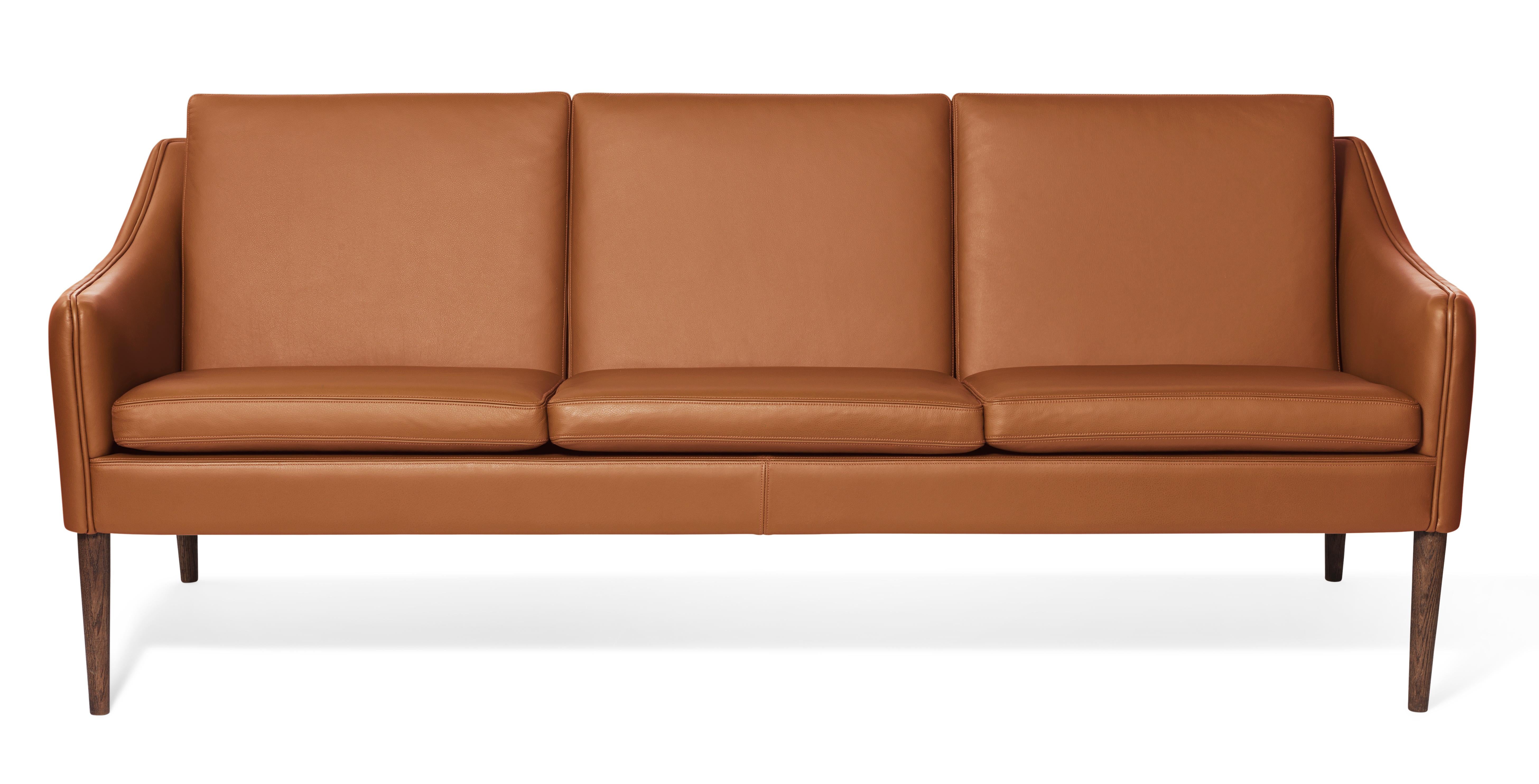 For Sale: Brown (Challenger Cognac) Mr. Olsen 3-Seat Sofa with Smoked Oak Legs, by Hans Olsen from Warm Nordic