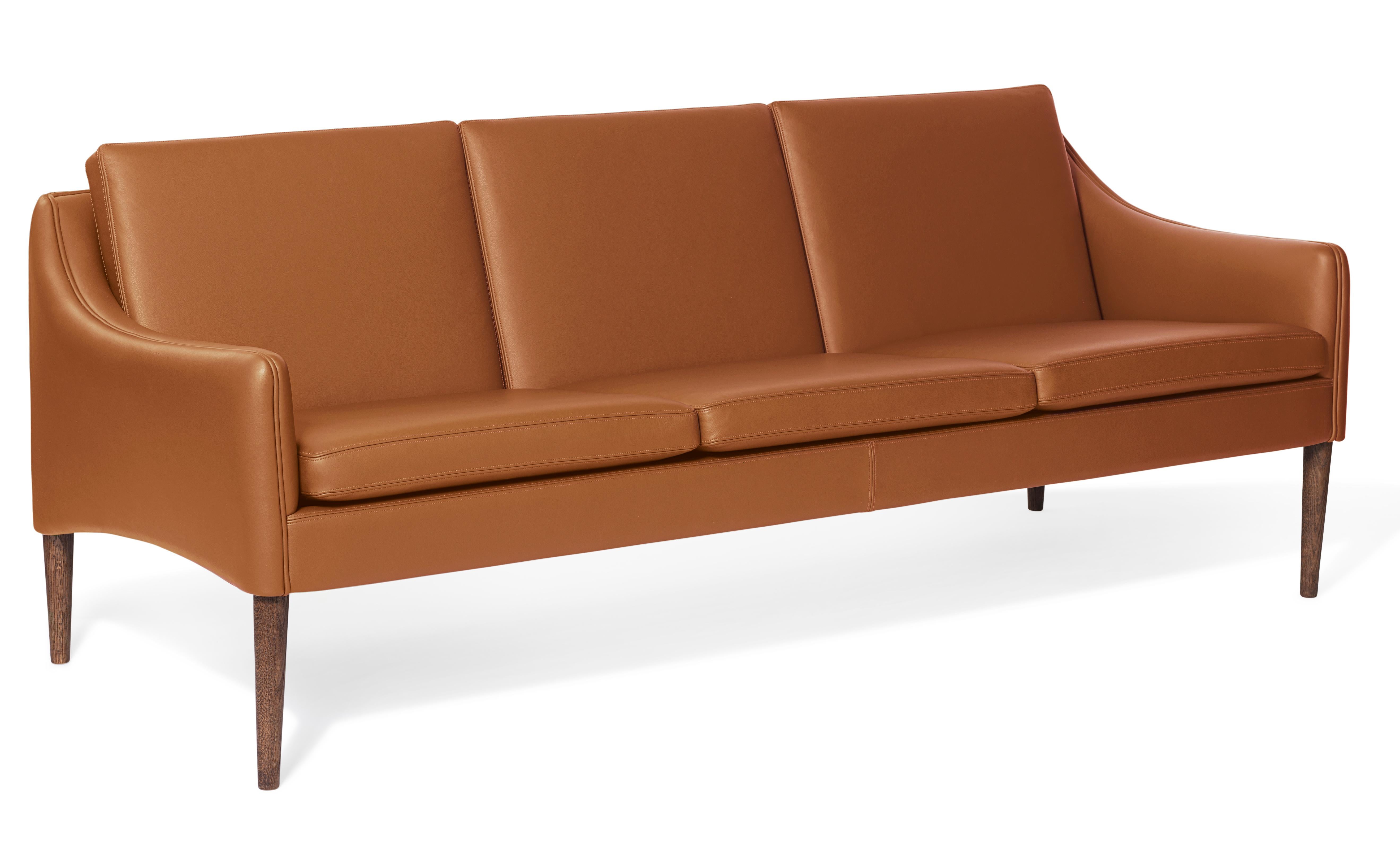 For Sale: Brown (Challenger Cognac) Mr. Olsen 3-Seat Sofa with Smoked Oak Legs, by Hans Olsen from Warm Nordic 2