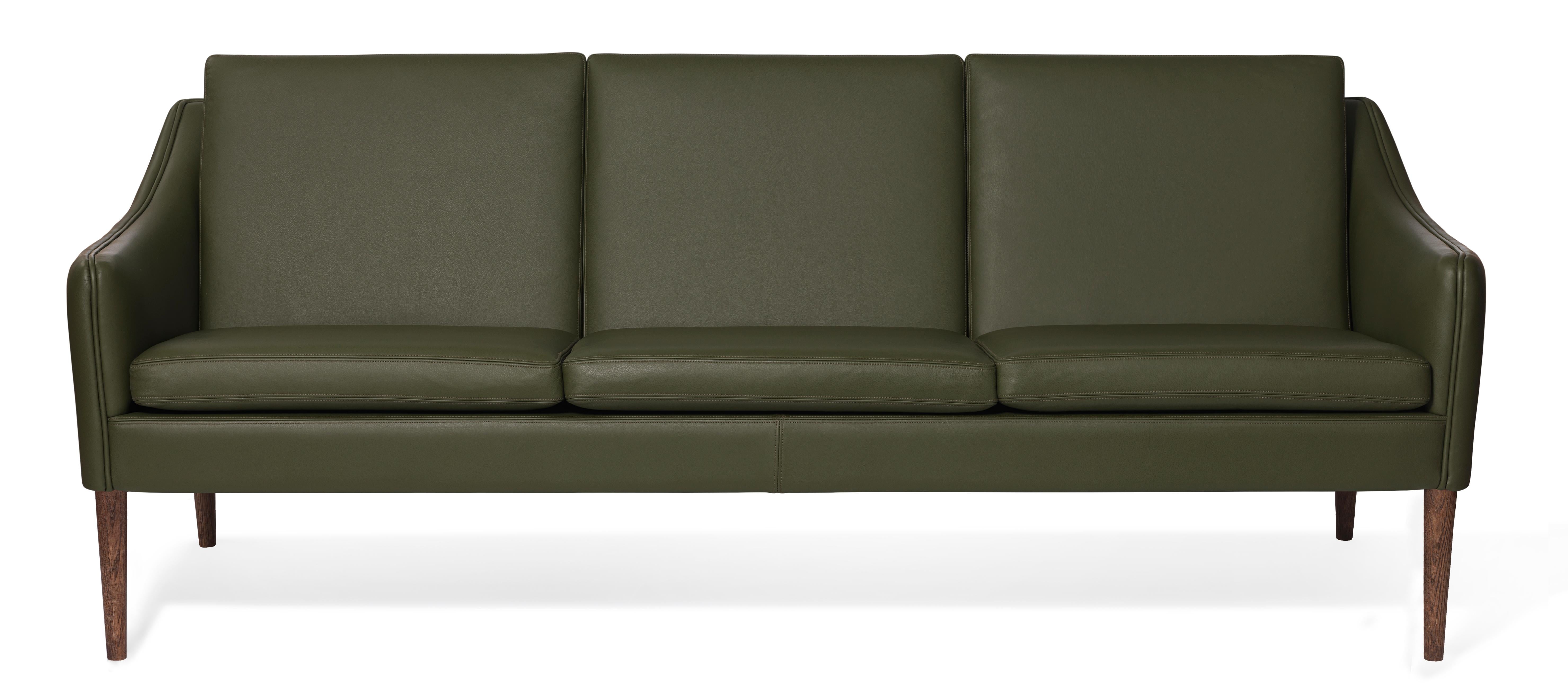 For Sale: Green (Challenger Pickle green) Mr. Olsen 3-Seat Sofa with Smoked Oak Legs, by Hans Olsen from Warm Nordic