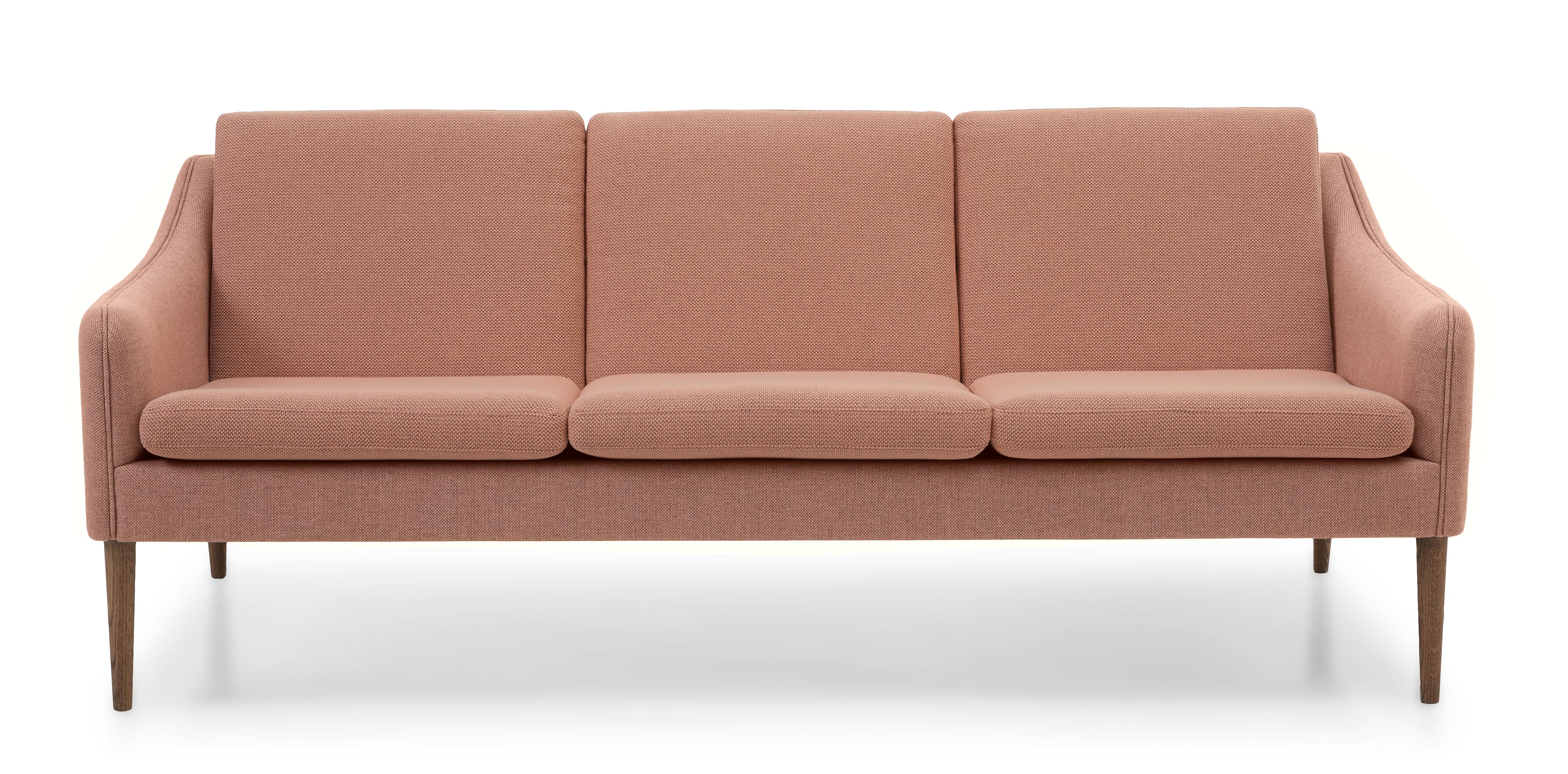 For Sale: Pink (Merit 035) Mr. Olsen 3-Seat Sofa with Smoked Oak Legs, by Hans Olsen from Warm Nordic