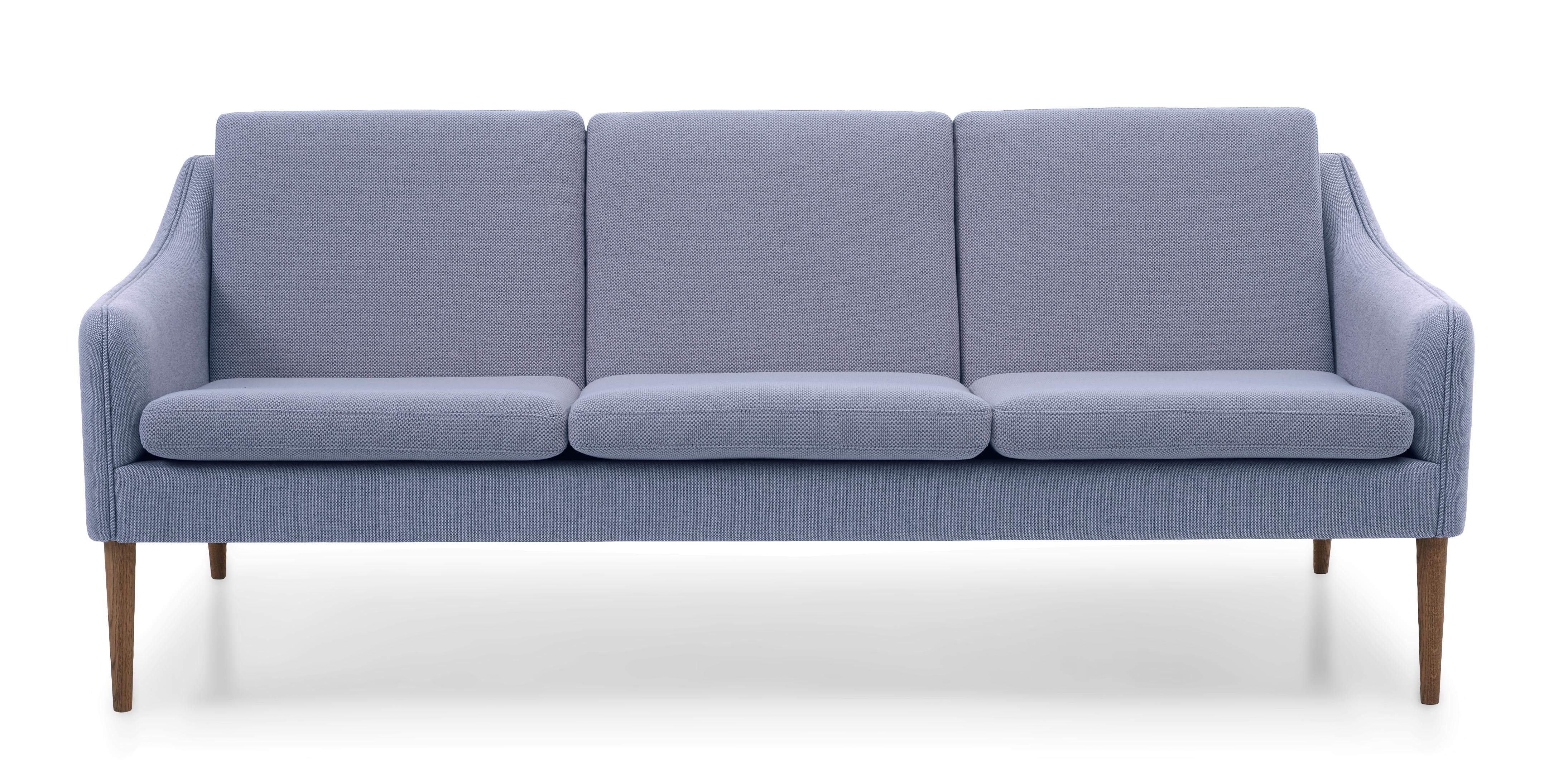 For Sale: Blue (Re-wool 658) Mr. Olsen 3-Seat Sofa with Smoked Oak Legs, by Hans Olsen from Warm Nordic