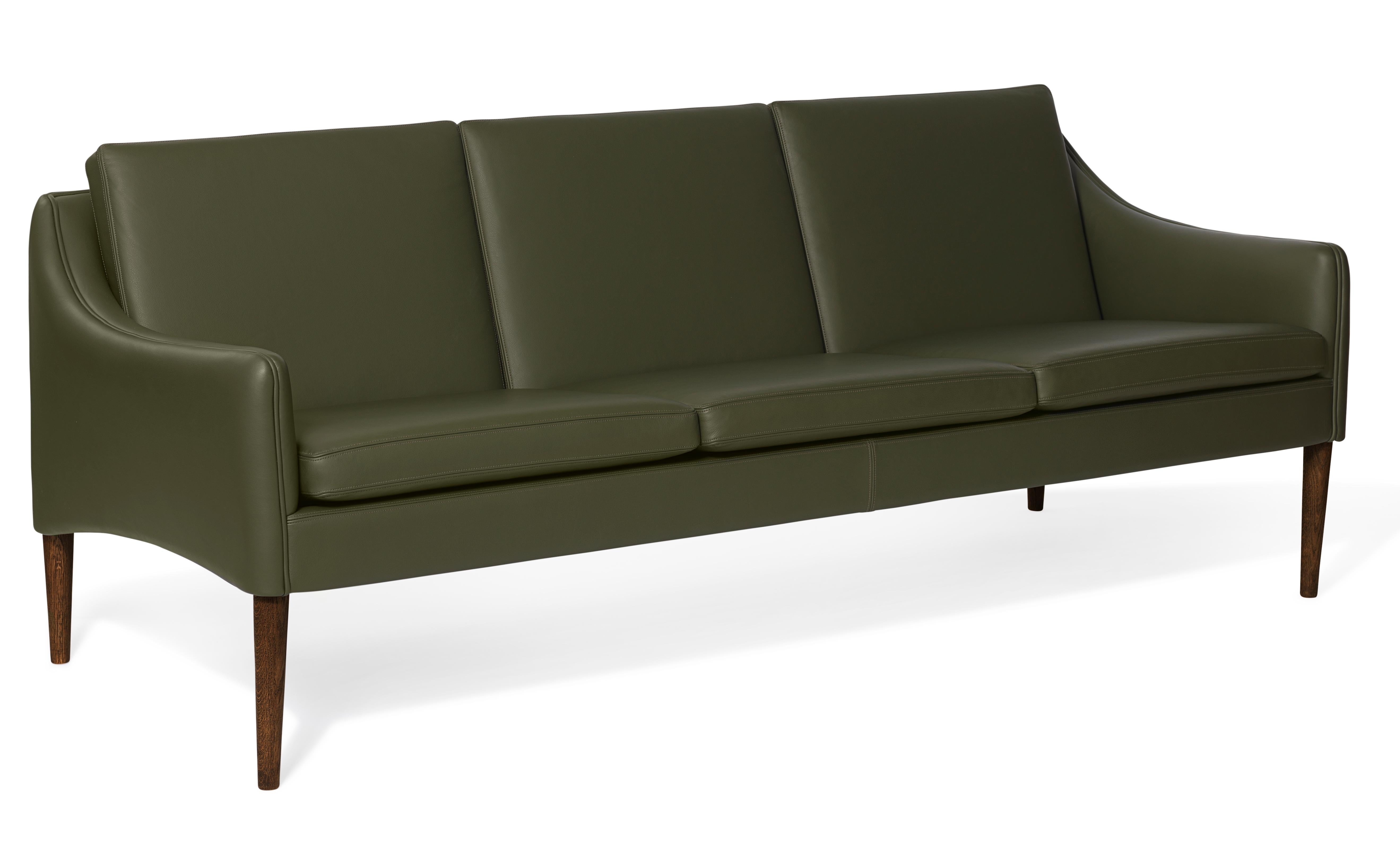For Sale: Green (Challenger Pickle green) Mr. Olsen 3-Seat Sofa with Walnut Legs, by Hans Olsen from Warm Nordic 2