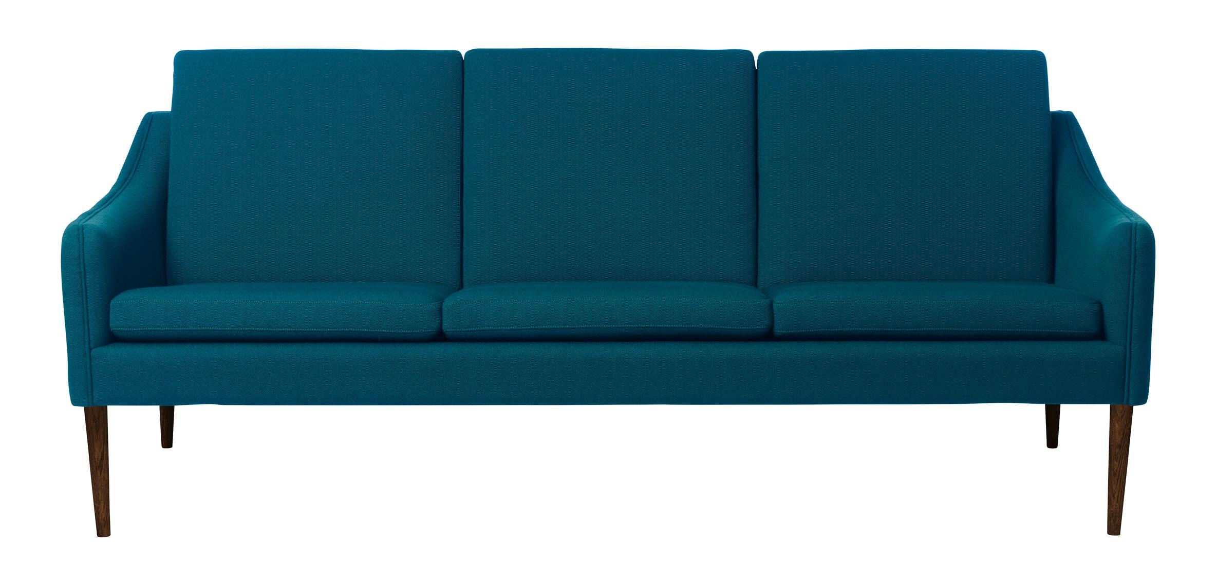 For Sale: Blue (Vidar 872) Mr. Olsen 3-Seat Sofa with Walnut Legs, by Hans Olsen from Warm Nordic
