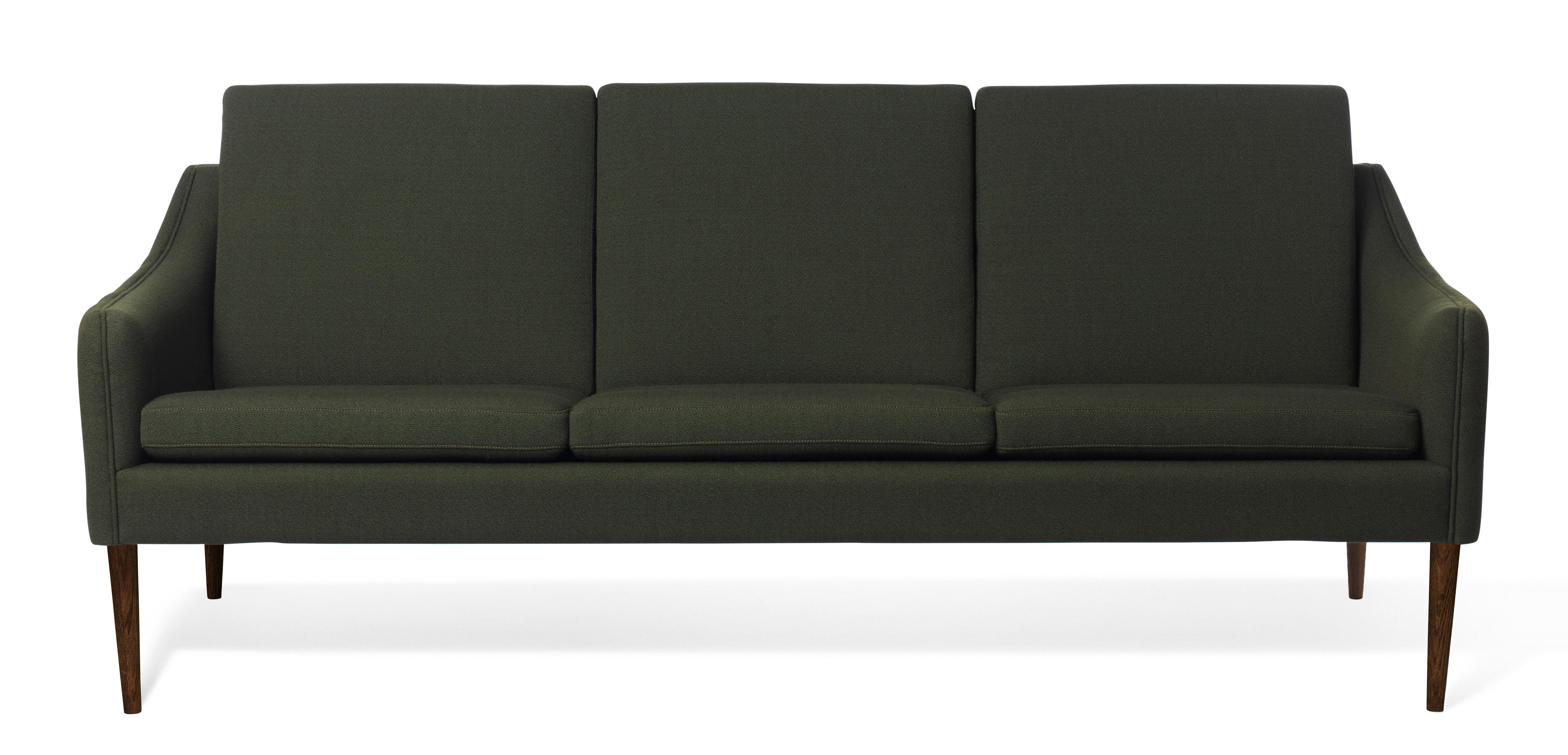 For Sale: Green (Vidar 972) Mr. Olsen 3-Seat Sofa with Walnut Legs, by Hans Olsen from Warm Nordic