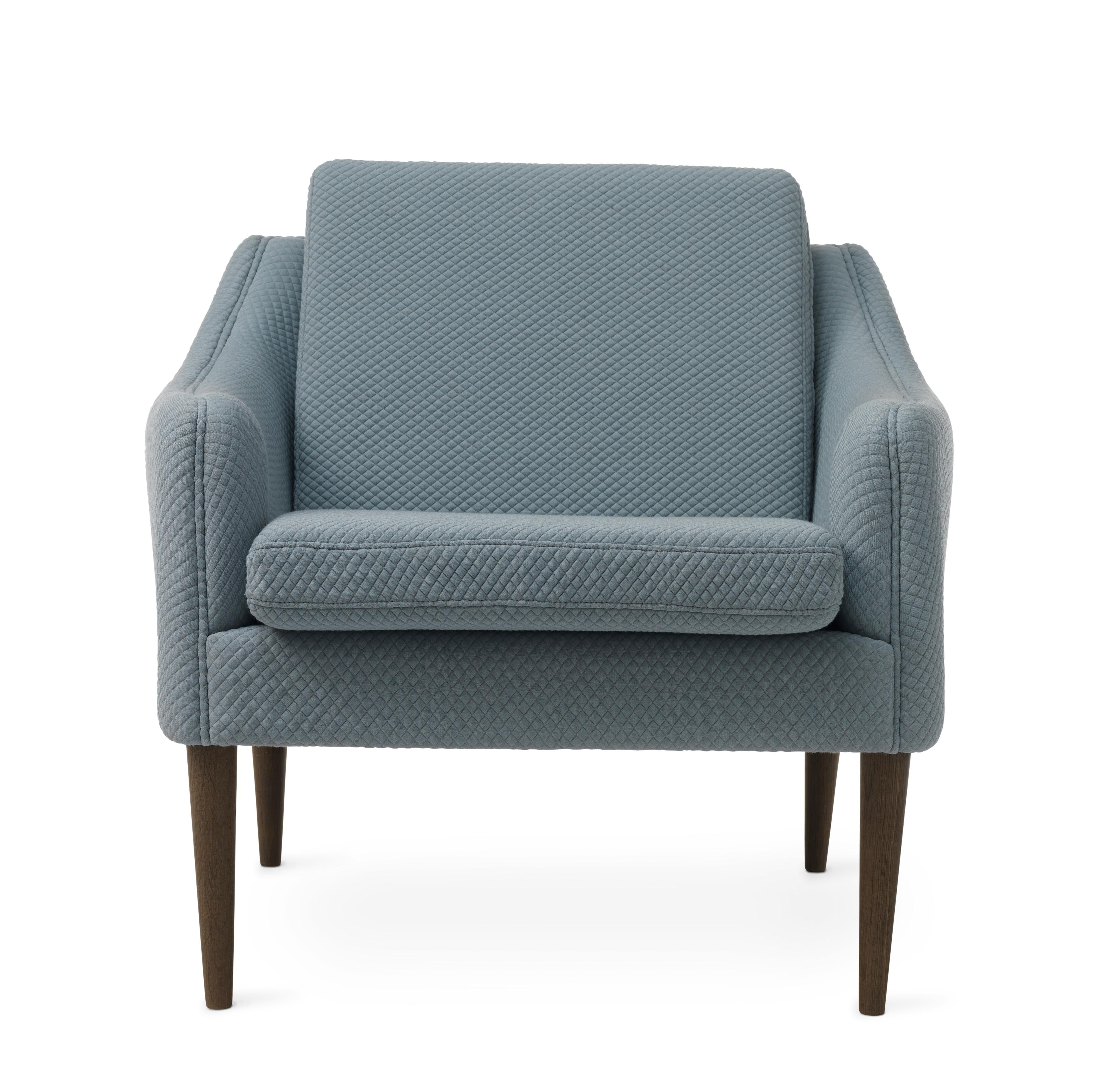 For Sale: Blue (Mosaic 722) Mr. Olsen Lounge Chair with Smoked Oak Legs, by Hans Olsen from Warm Nordic