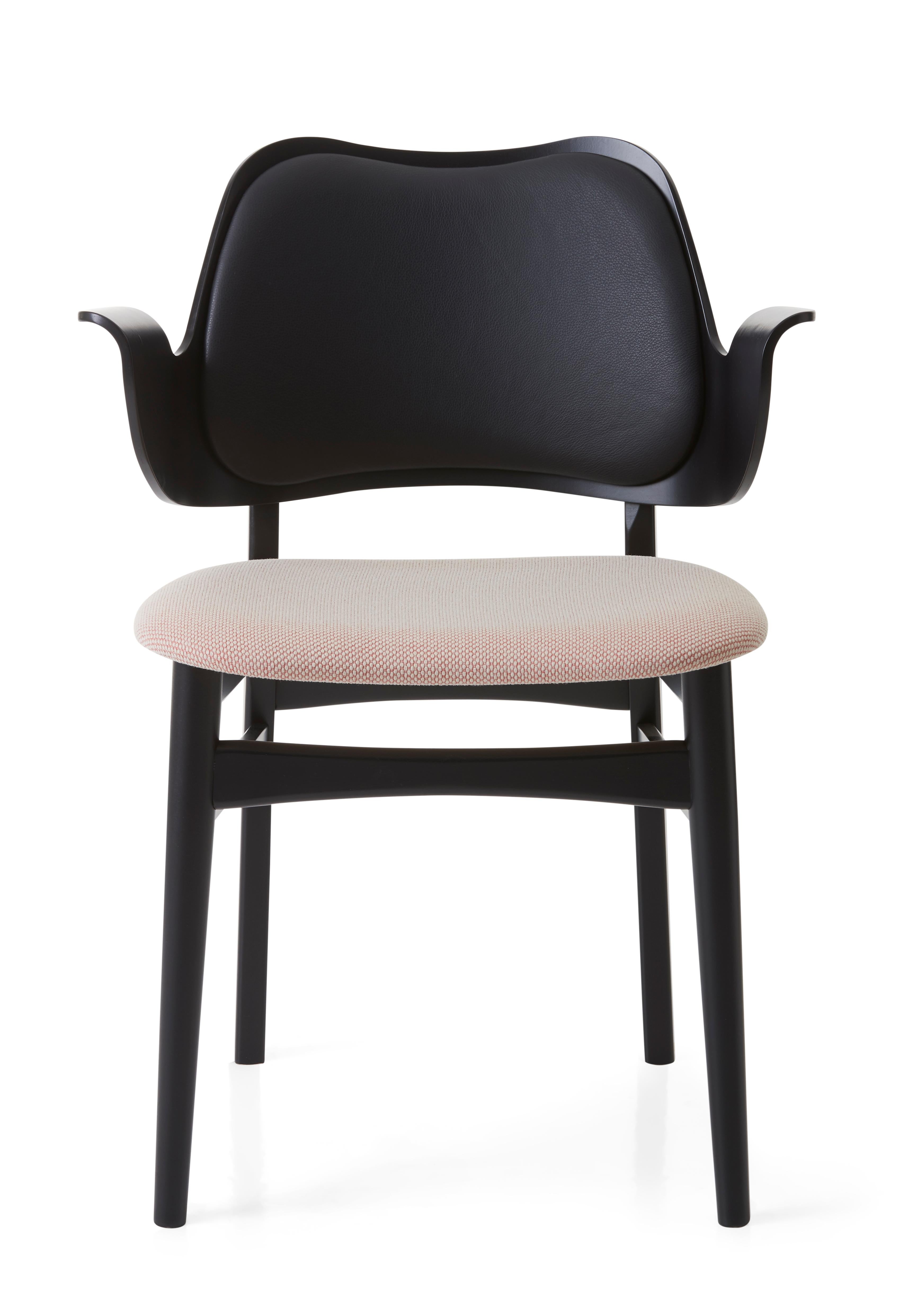 For Sale: Pink (Pres207,Merit034) Gesture Two-Tone Fully Upholstered Chair in Black, by Hans Olsen for Warm Nordic