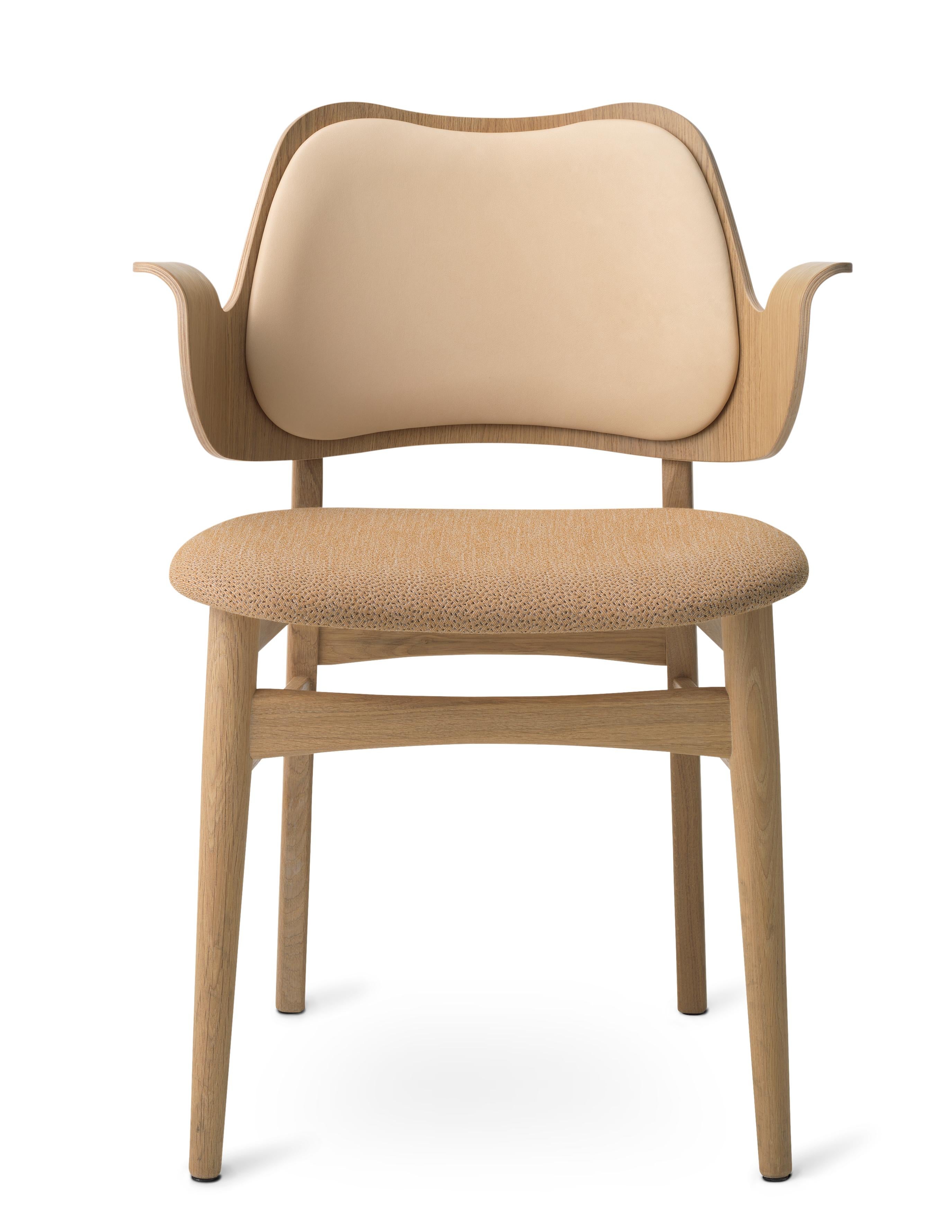 For Sale: Beige (Vegetal/Sprinkles 254) Gesture Two-Tone Fully Upholstered Chair in Oak, by Hans Olsen from Warm Nordic