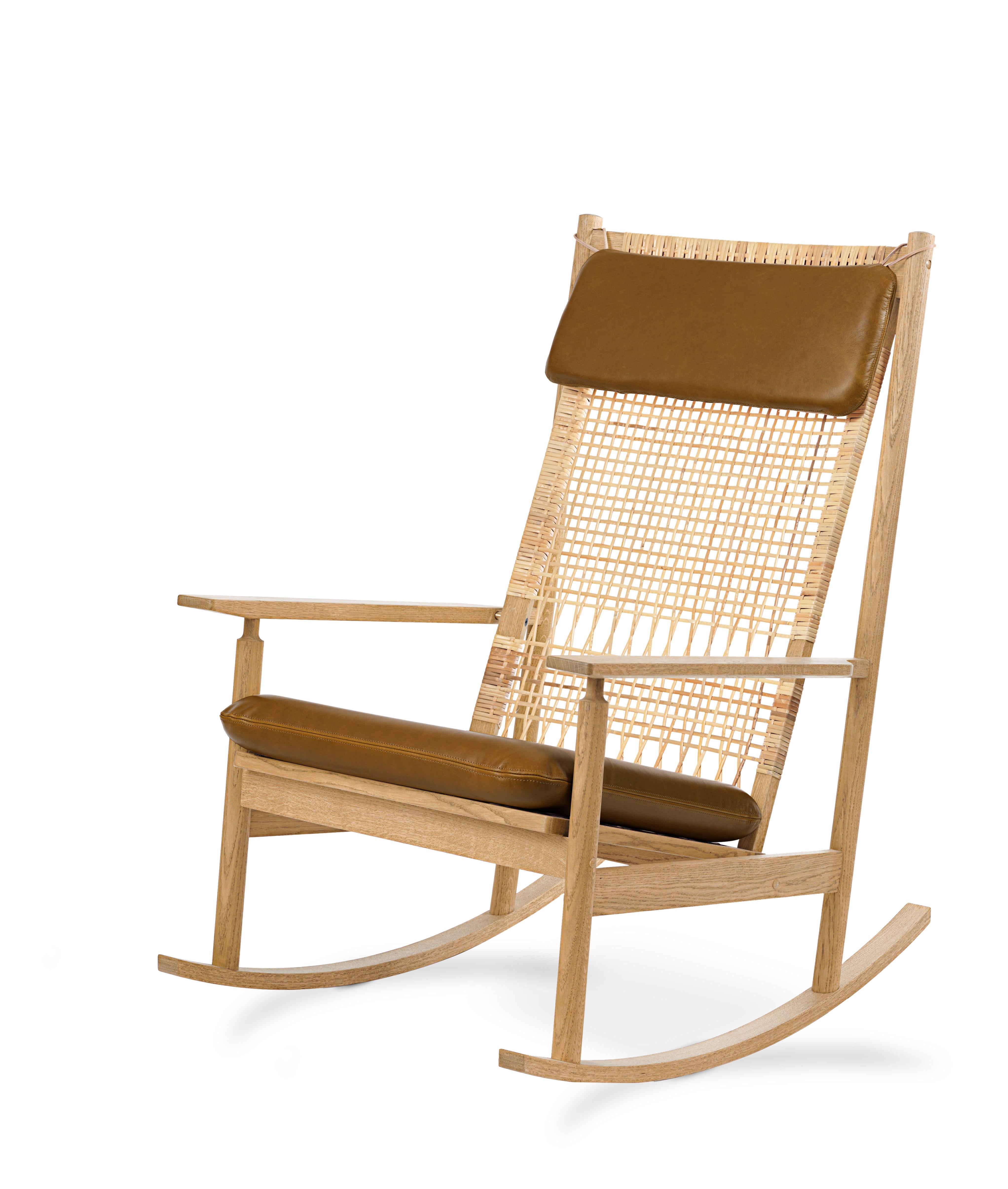 Brown (Nevada 2488) Swing Rocking Chair in Oak, by Hans Olsen from Warm Nordic 2