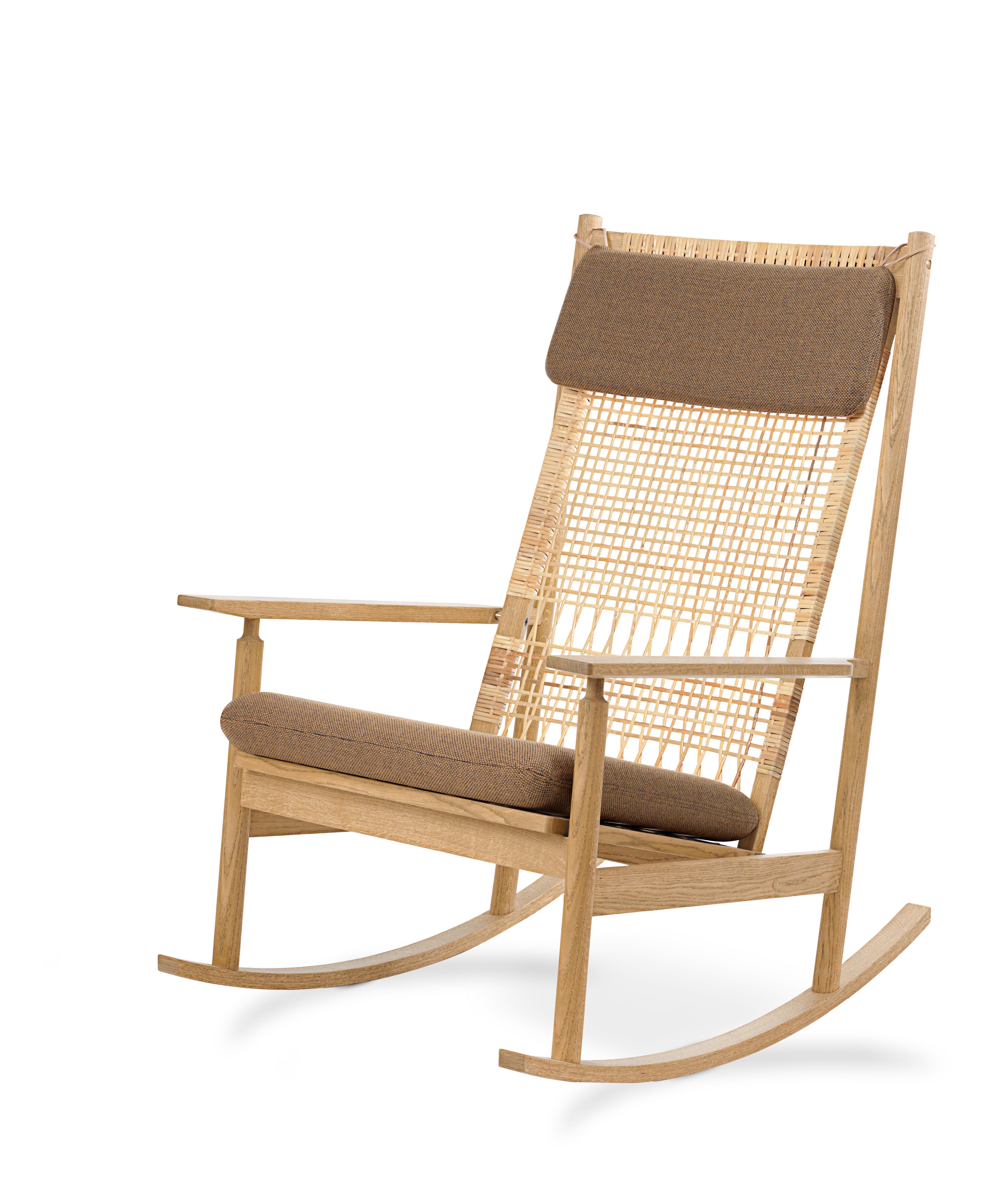 Brown (Rewool 358) Swing Rocking Chair in Oak, by Hans Olsen from Warm Nordic 2