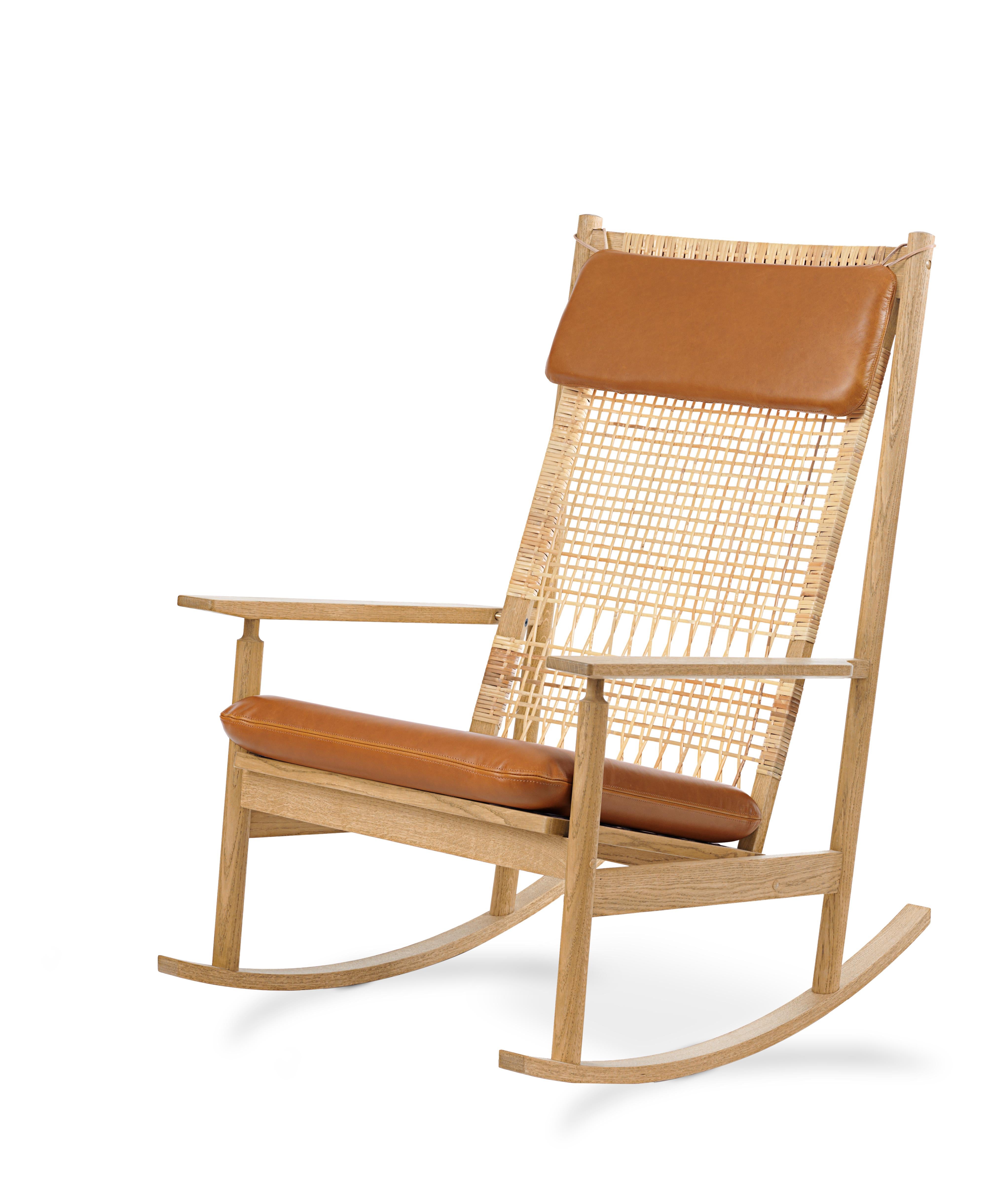 Brown (Silk 0250) Swing Rocking Chair in Oak, by Hans Olsen from Warm Nordic 2