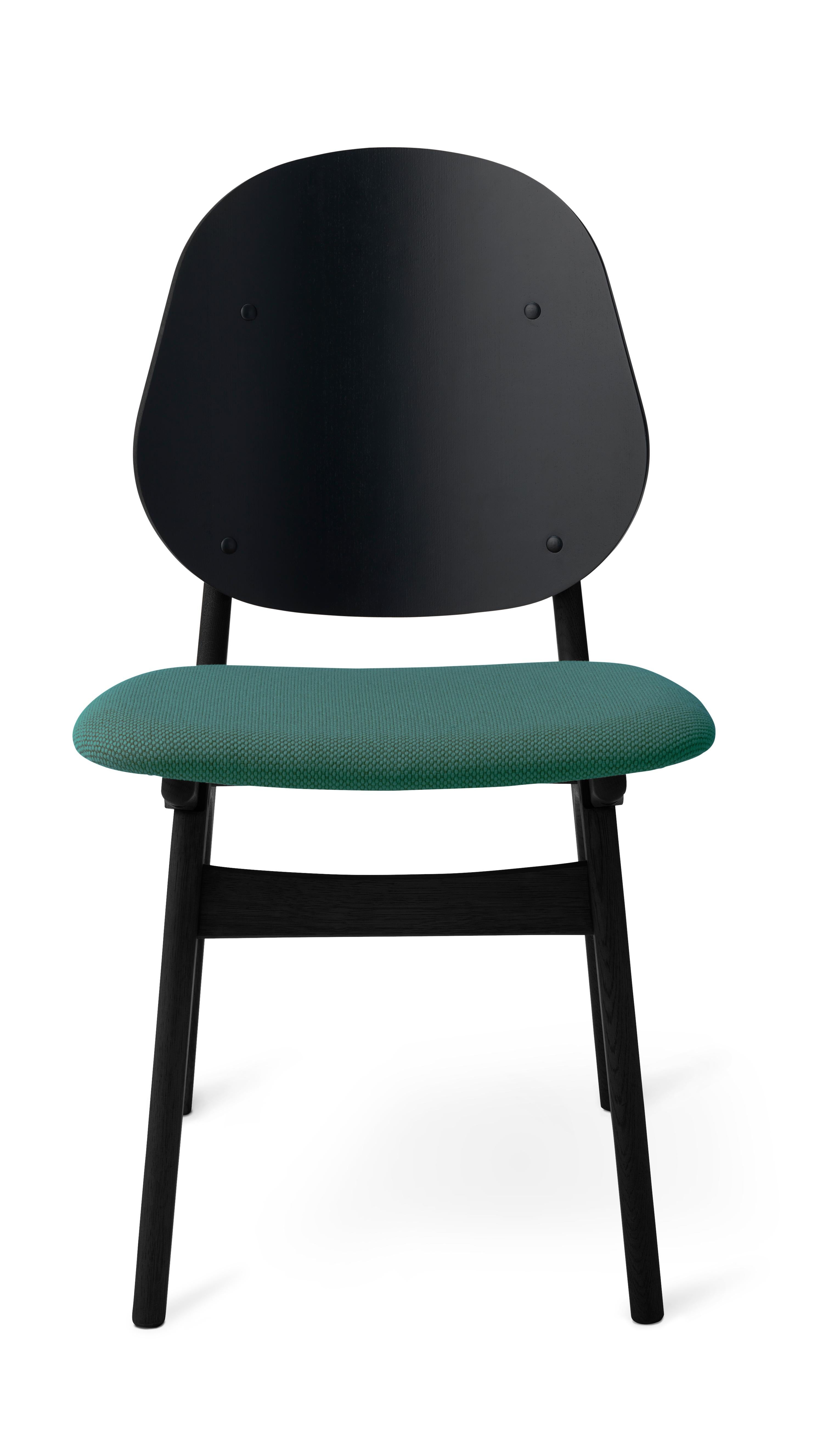 For Sale: Blue (Merit 017) Noble Chair in Black Beech with Upholstery, by Arne Hovmand-Olsen