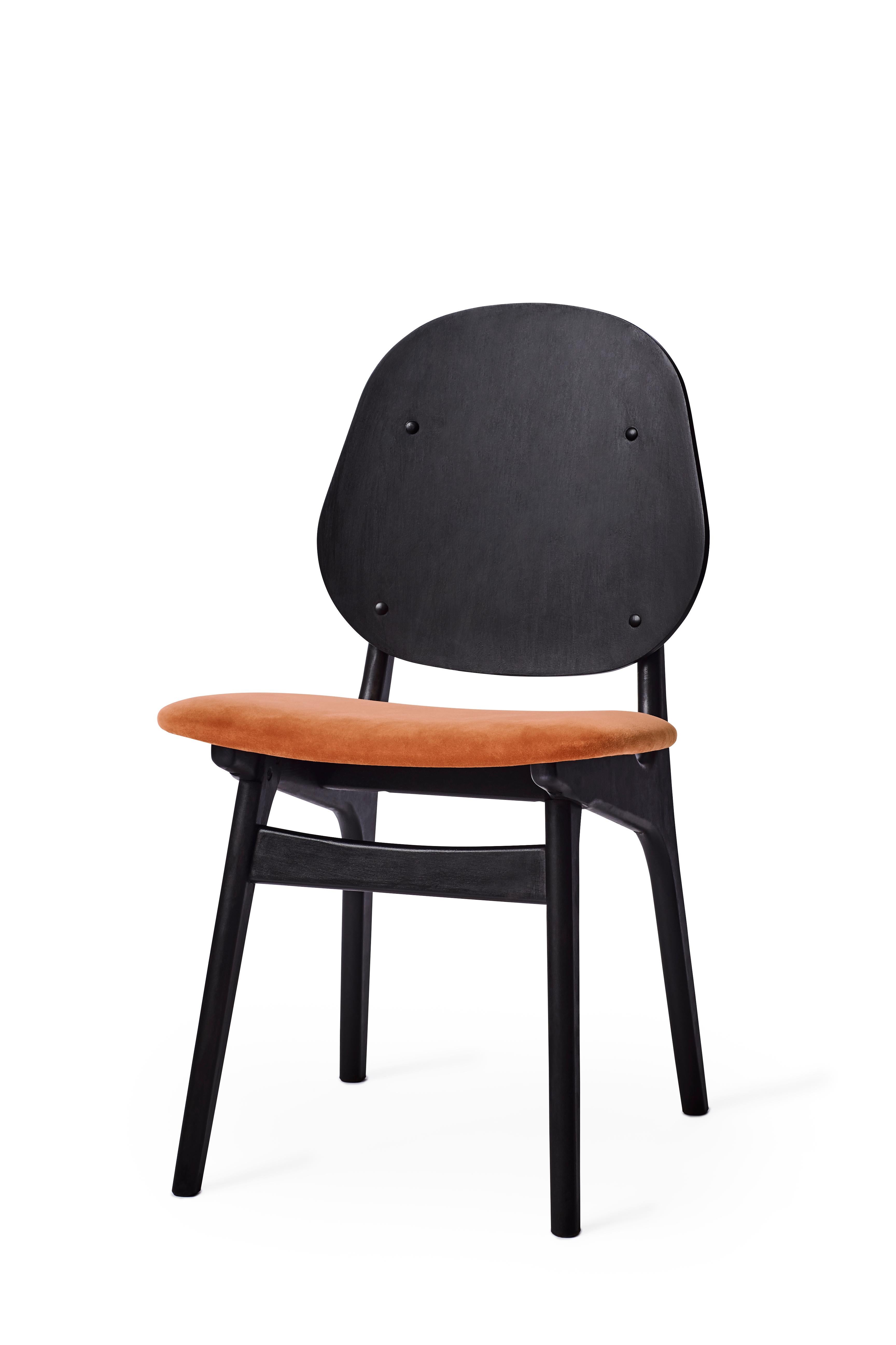 For Sale: Brown (Ritz 8008) Noble Chair in Black Beech with Upholstery, by Arne Hovmand-Olsen 2