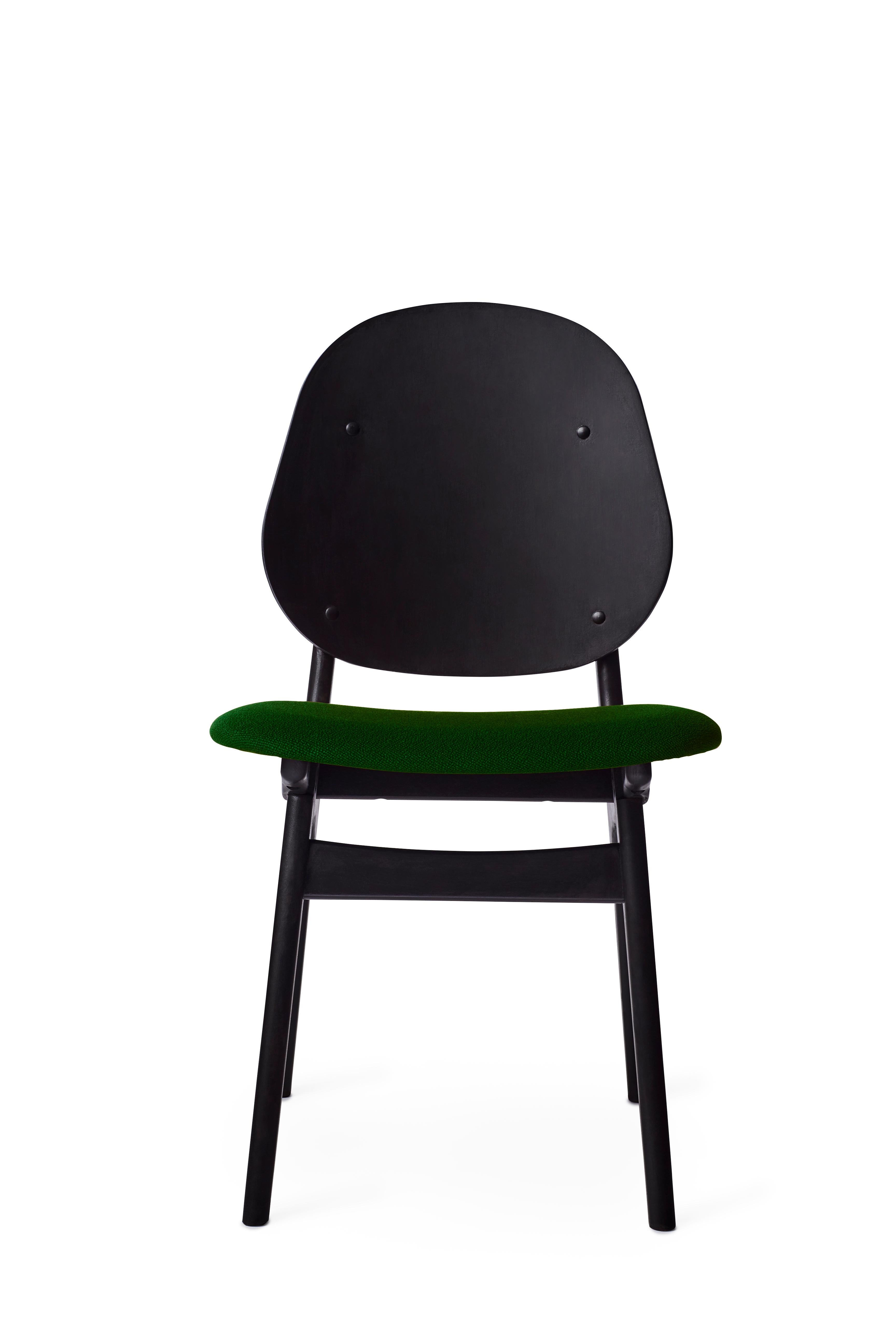 For Sale: Green (Vidar 972) Noble Chair in Black Beech with Upholstery, by Arne Hovmand-Olsen