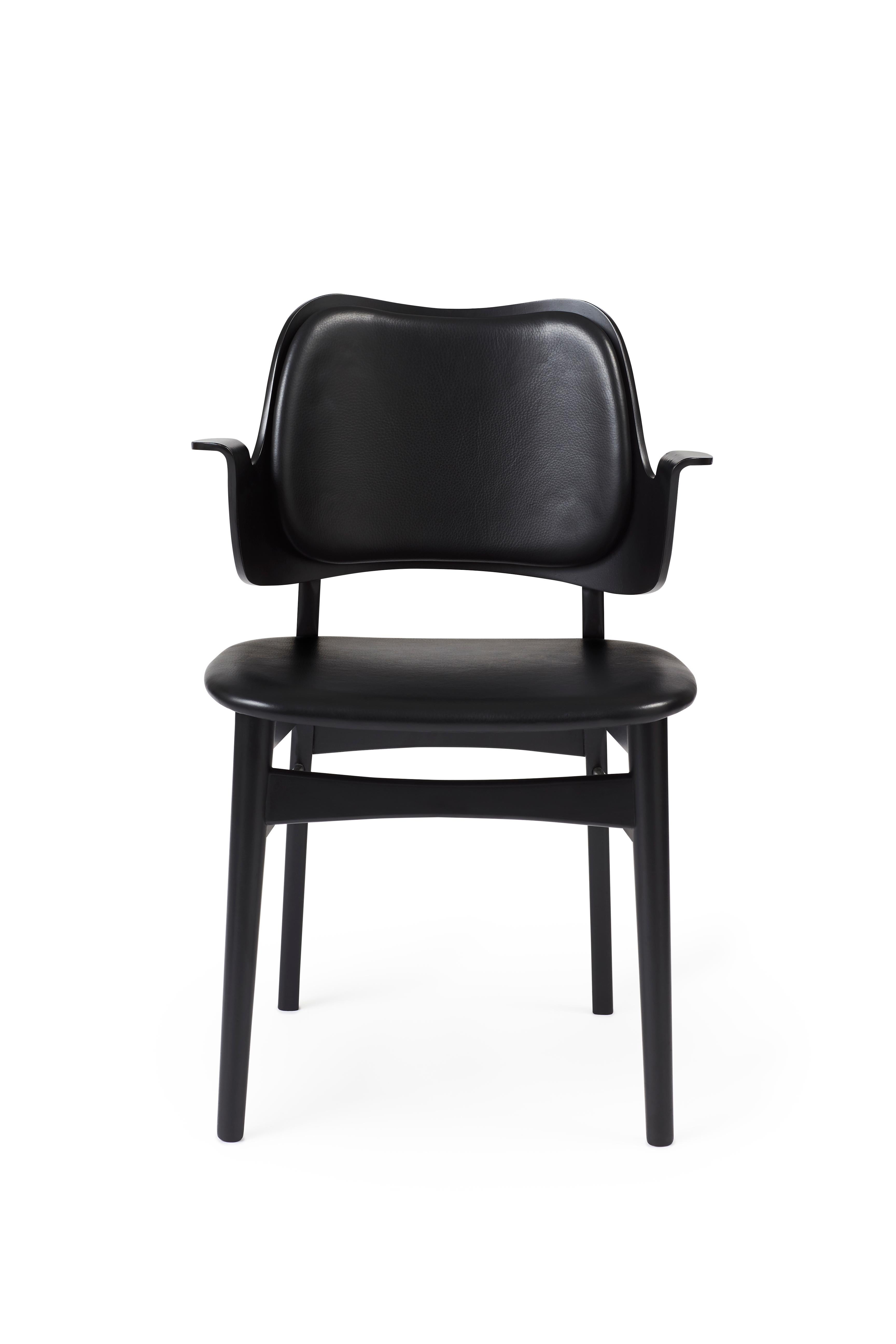 For Sale: Black (Prescott 207) Warm Nordic Gesture Monochrome Fully Upholstered Chair in Black, by Hans Olsen