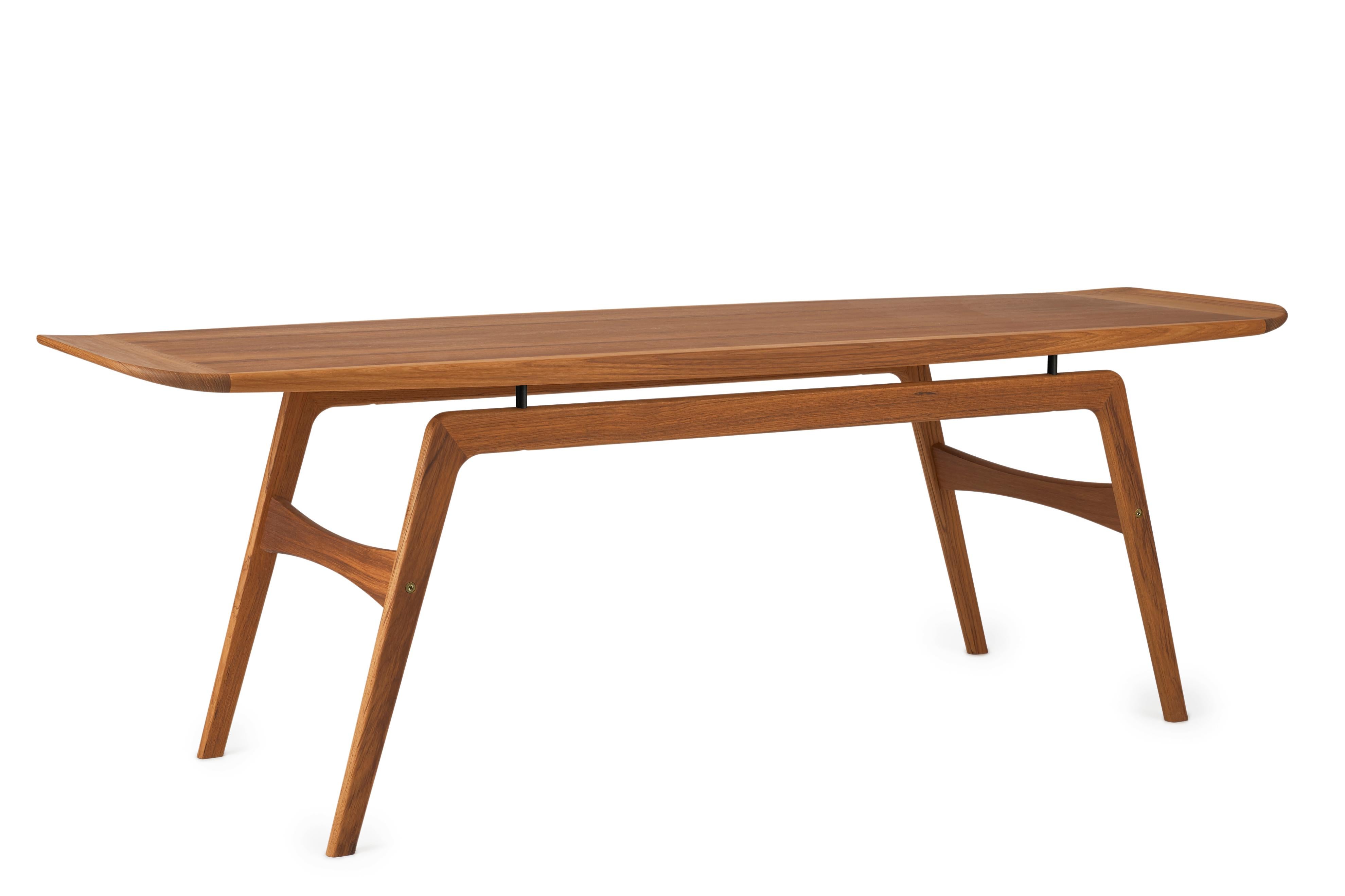 For Sale: Brown (Teak) Surfboard Coffee Table in Wood, by Arne Hovmand-Olsen from Warm Nordic 2