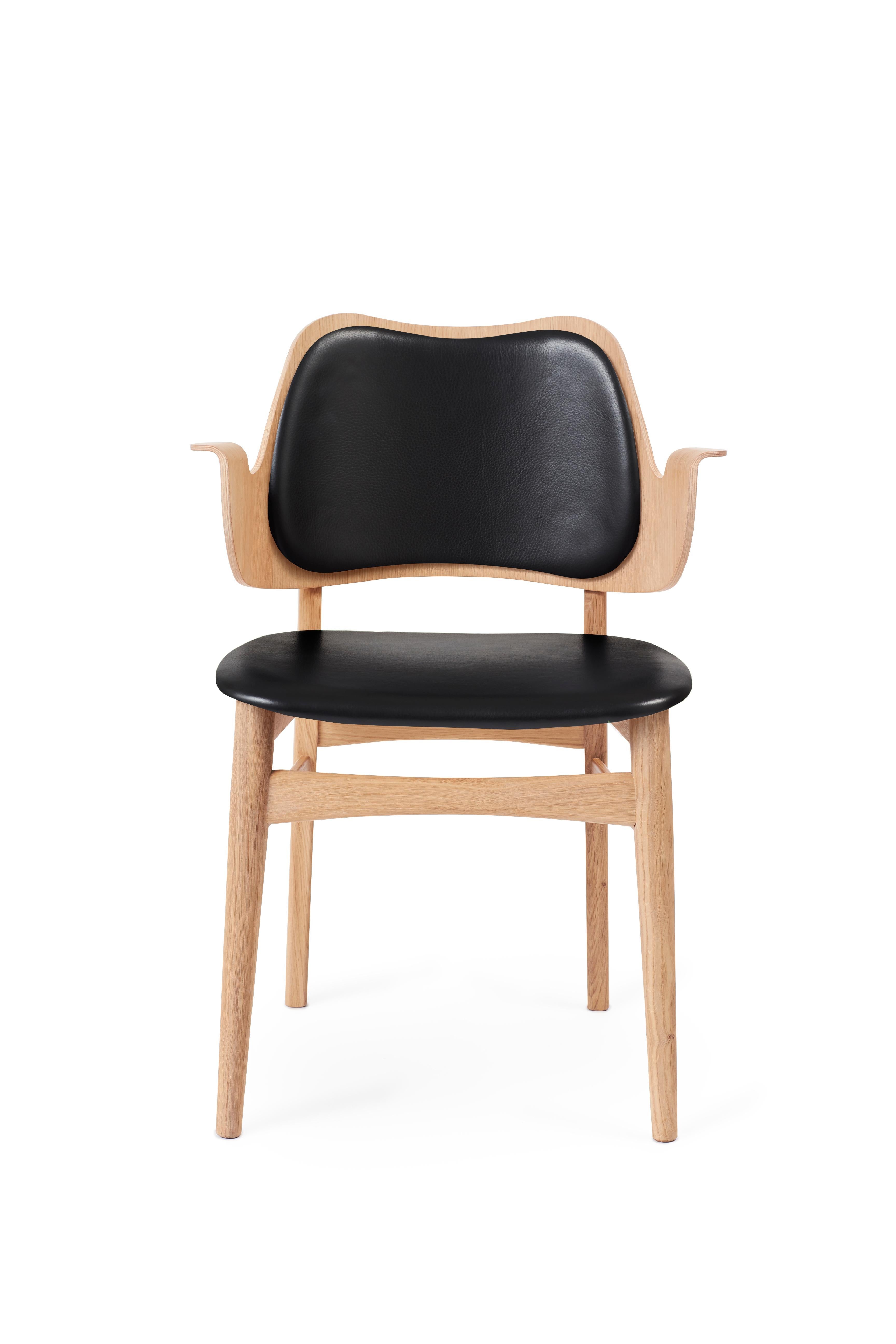 For Sale: Black (Prescott 207) Gesture Monochrome Fully Upholstered Chair in Oak, by Hans Olsen for Warm Nordic