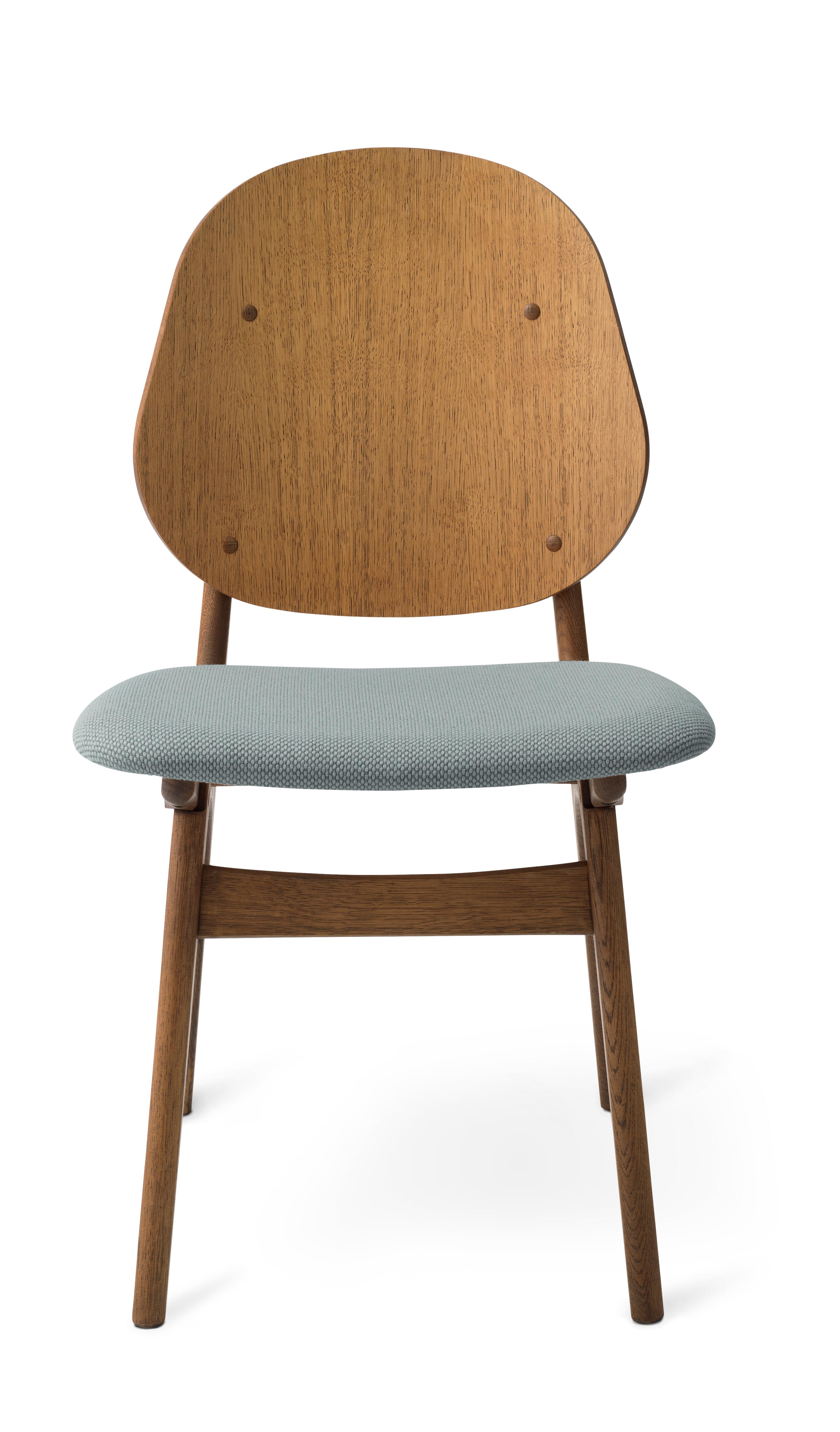 For Sale: Gray (Merit 016) Noble Chair in Teak Oak with Upholstery, by Arne Hovmand-Olsen from Warm Nordic