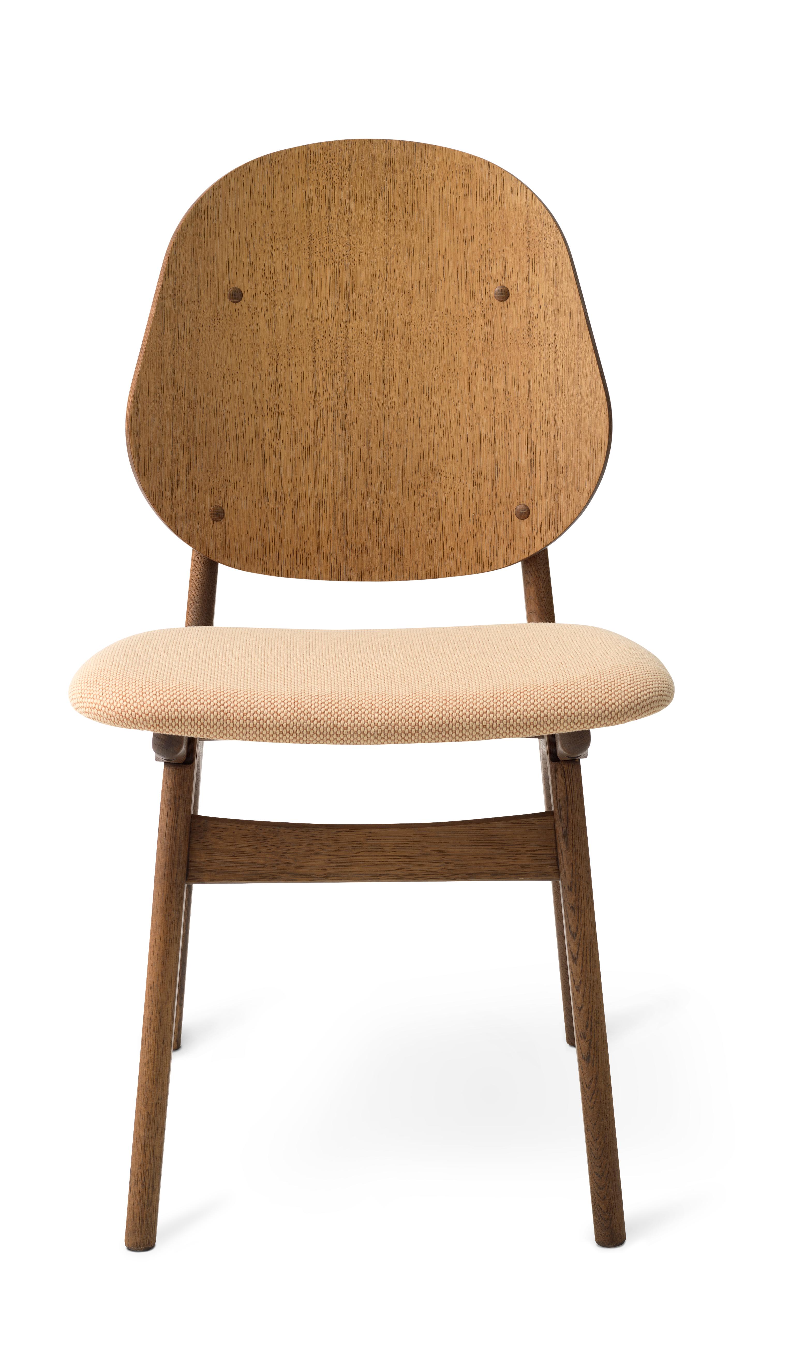 For Sale: Orange (Merit 031) Noble Chair in Teak Oak with Upholstery, by Arne Hovmand-Olsen from Warm Nordic