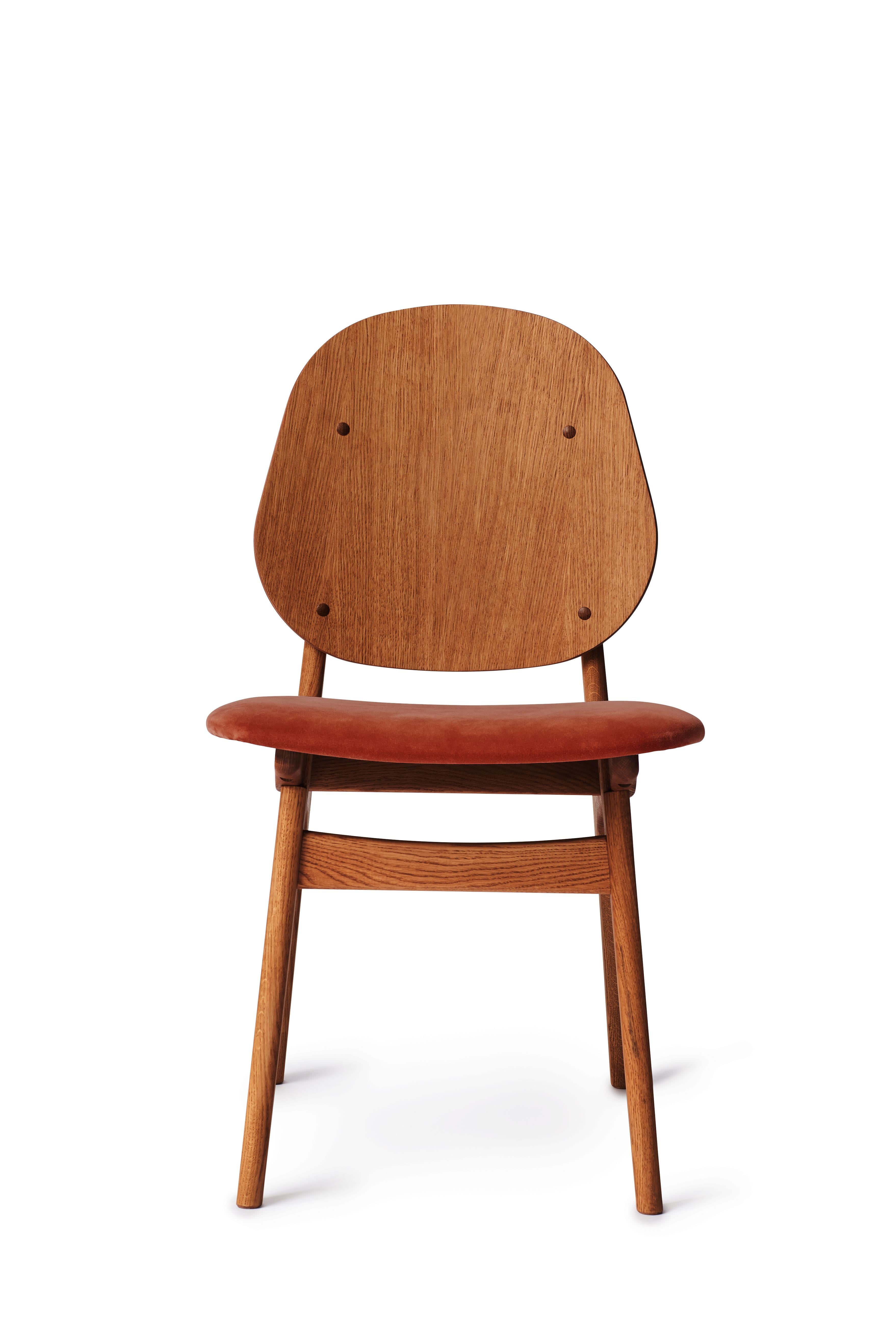 For Sale: Red (Ritz 3701) Noble Chair in Teak Oak with Upholstery, by Arne Hovmand-Olsen from Warm Nordic