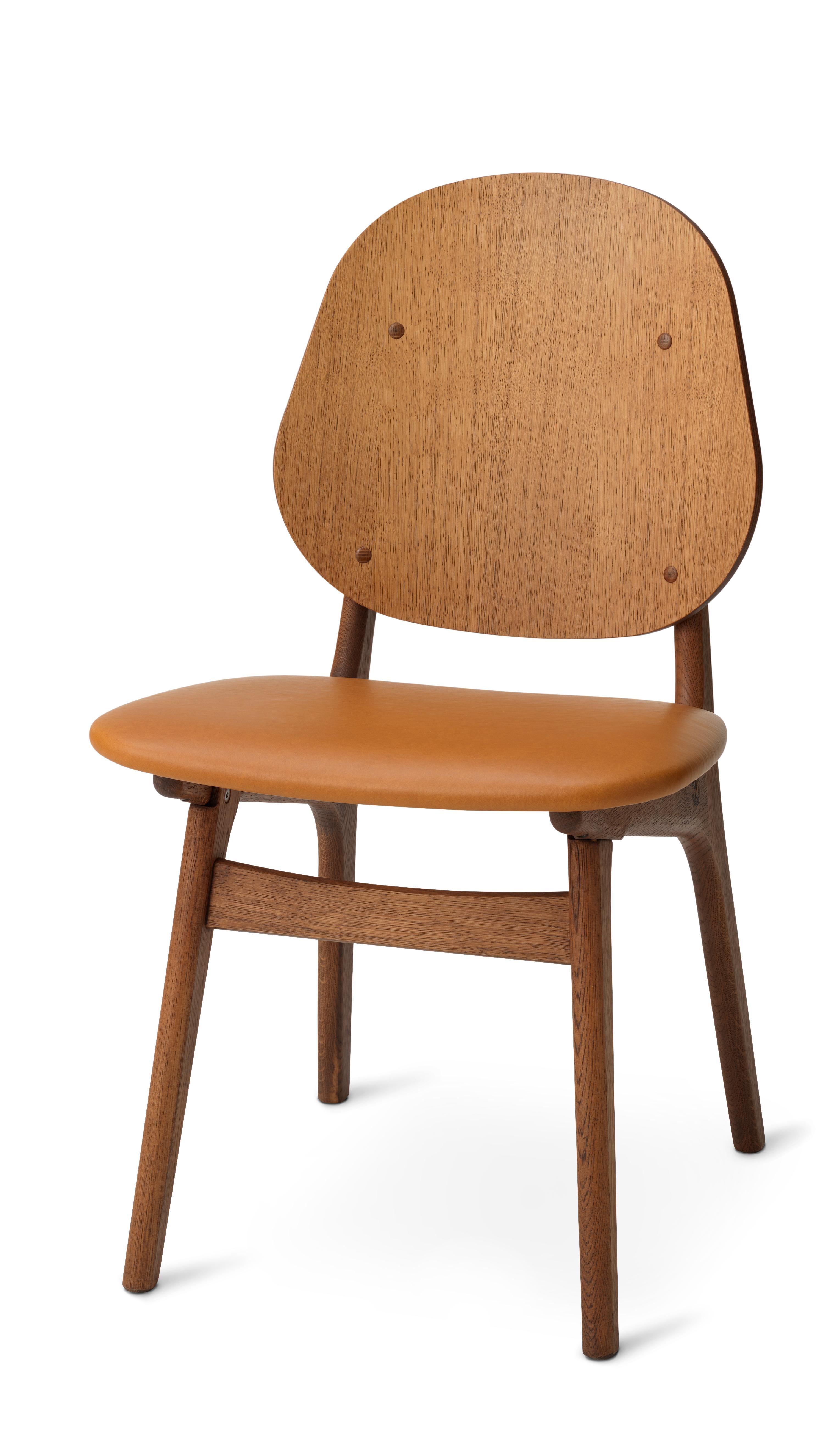 For Sale: Brown (Silk 0250) Noble Chair in Teak Oak with Upholstery, by Arne Hovmand-Olsen from Warm Nordic 2