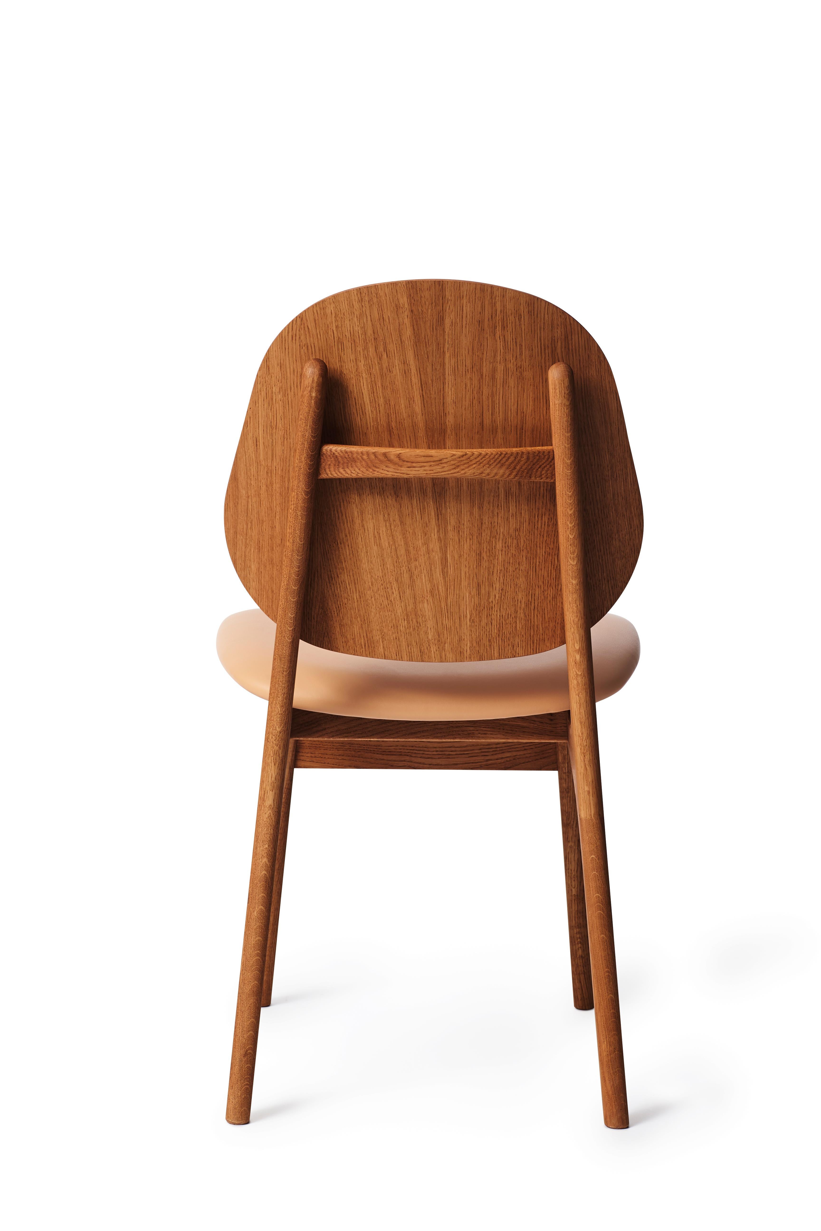 For Sale: Pink (Soavé) Noble Chair in Teak Oak with Upholstery, by Arne Hovmand-Olsen from Warm Nordic 3