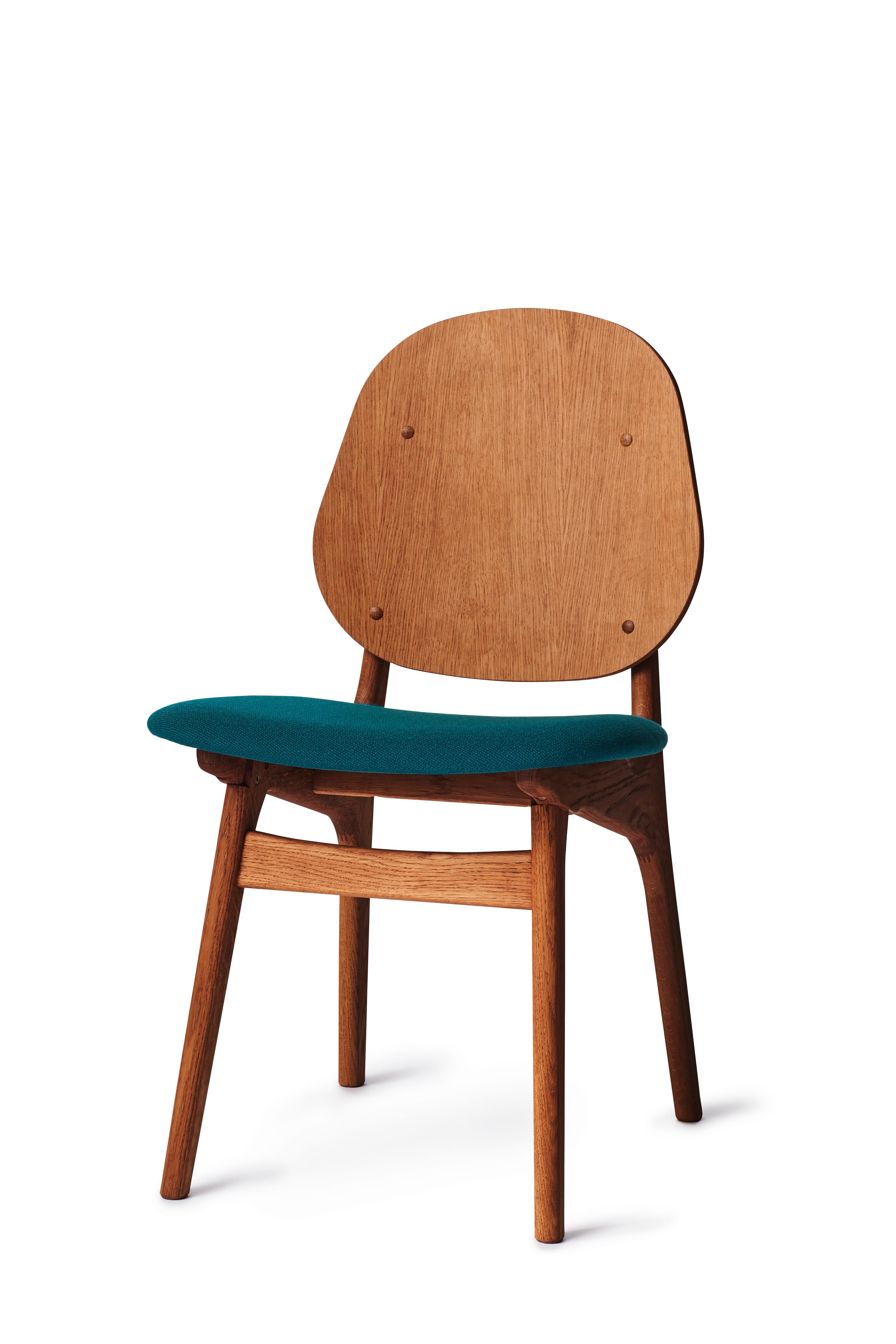For Sale: Blue (Vidar 872) Noble Chair in Teak Oak with Upholstery, by Arne Hovmand-Olsen from Warm Nordic 2
