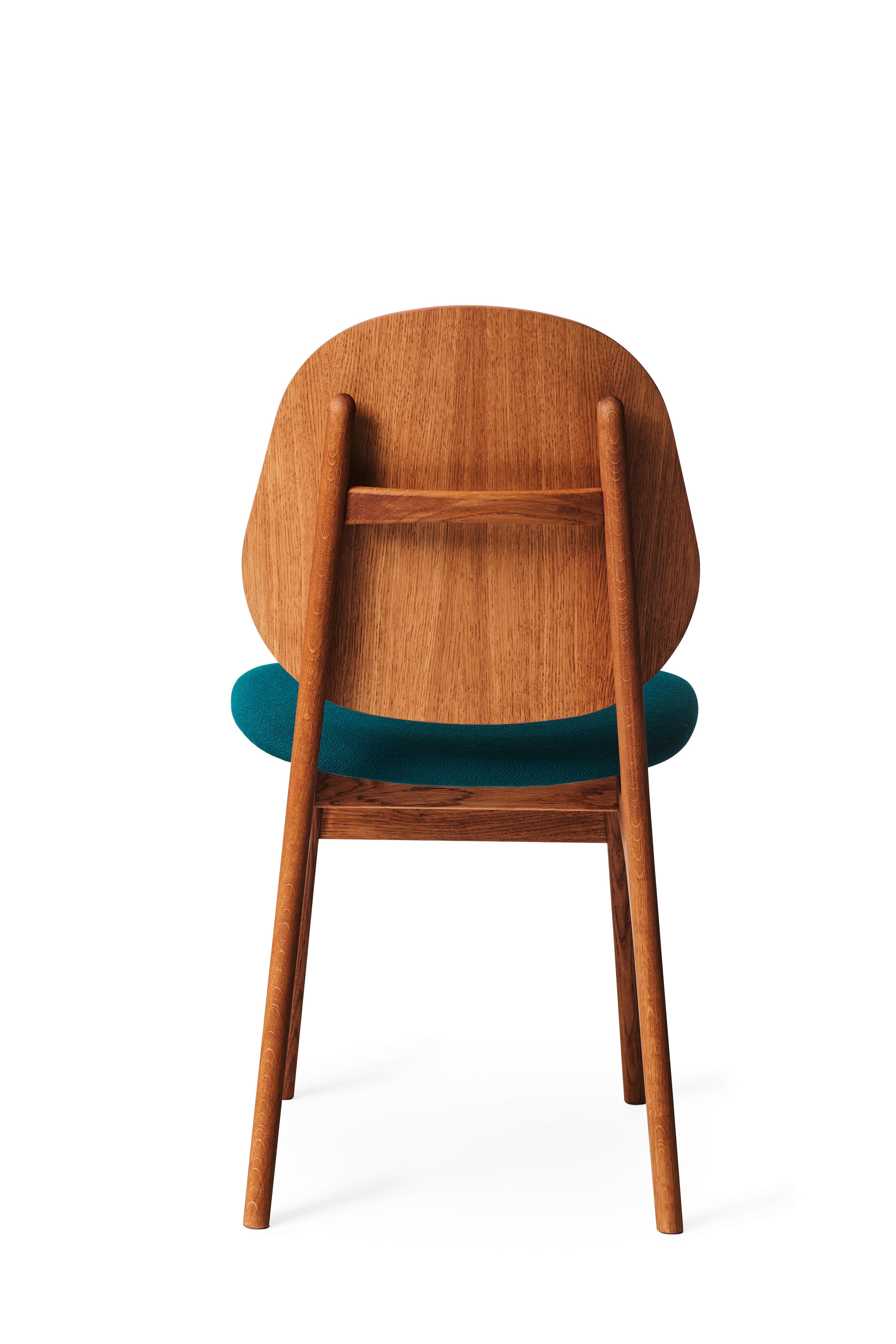 For Sale: Blue (Vidar 872) Noble Chair in Teak Oak with Upholstery, by Arne Hovmand-Olsen from Warm Nordic 3