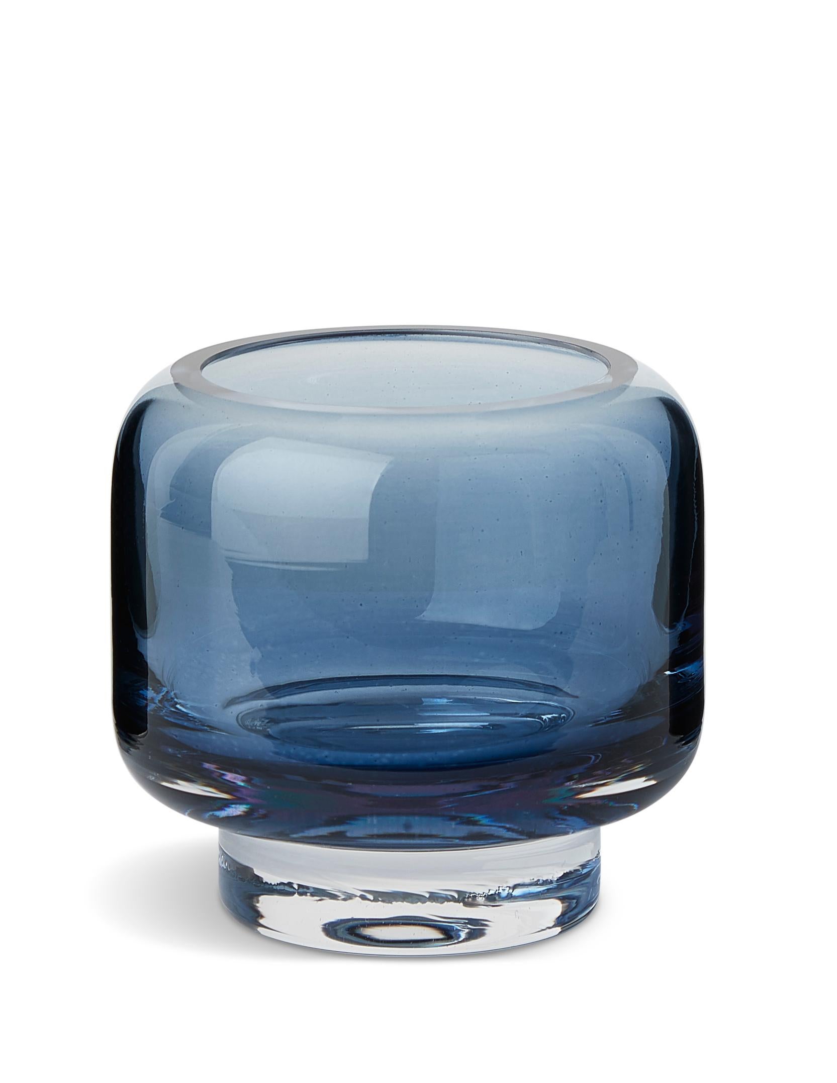 Blue (Petrol Glass) Stack Large Tealight, by Studio Føy from Warm Nordic