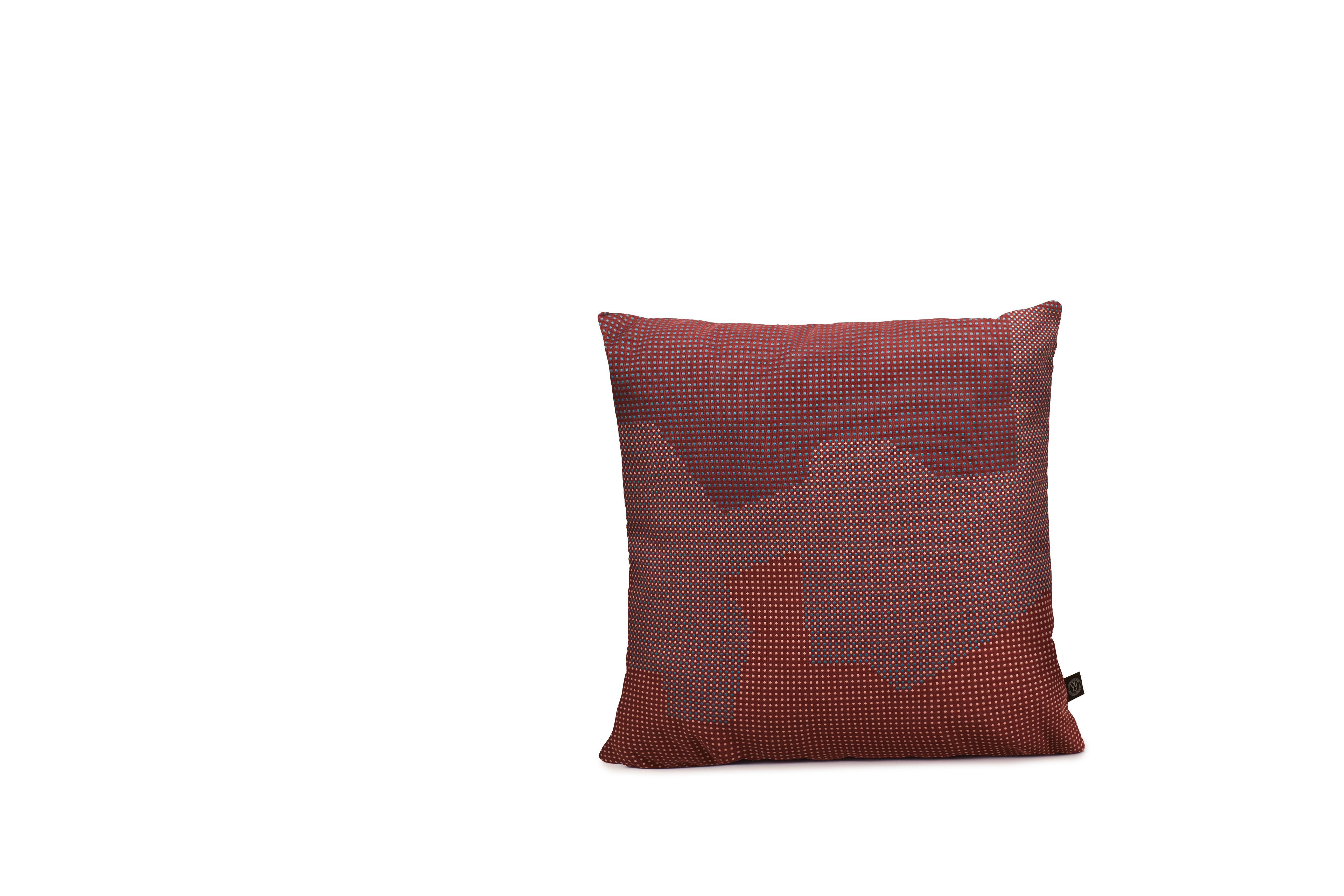 For Sale: Red (Meadow) Sprinkle Map Cushion, by Warm Nordic
