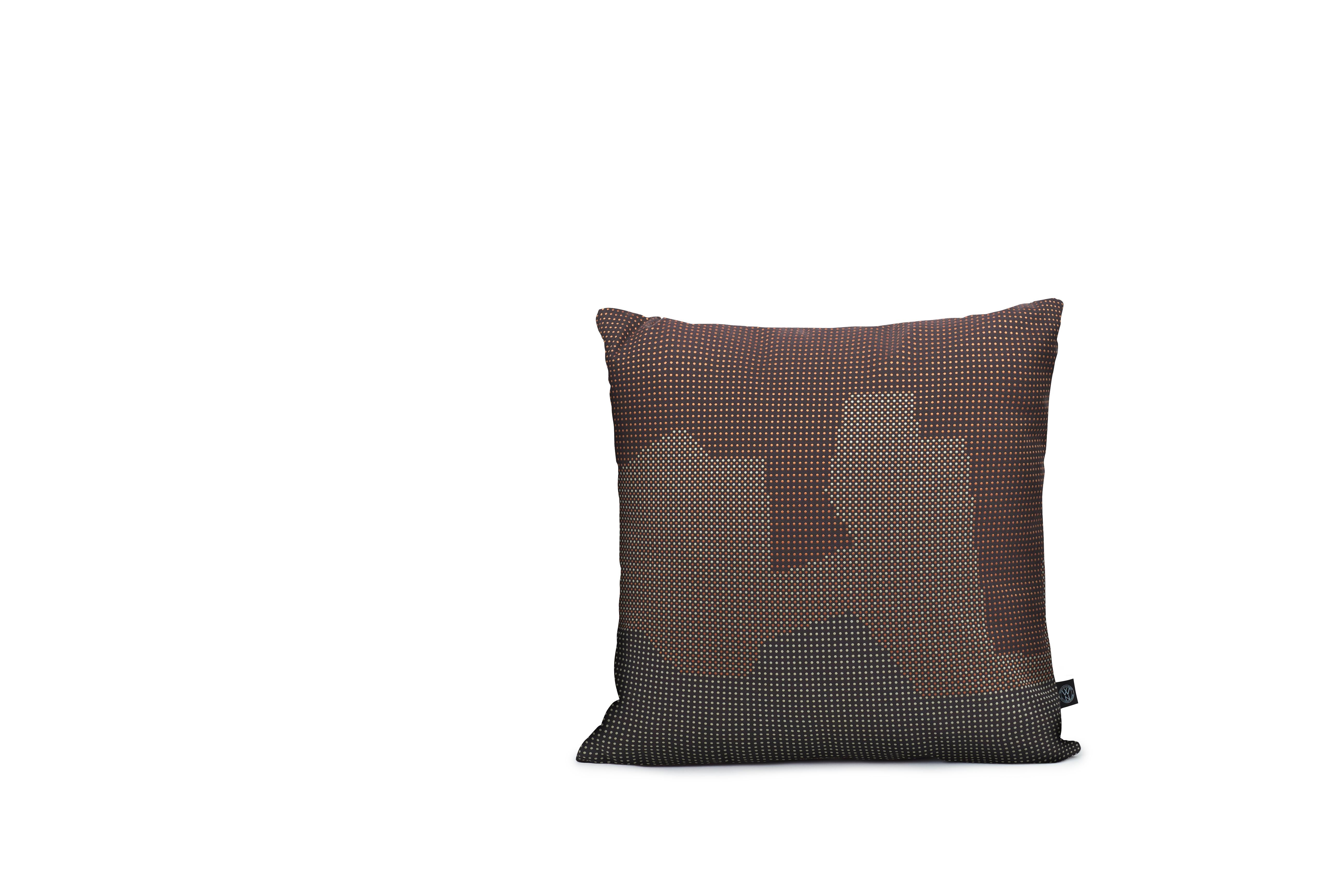 For Sale: Brown (Mountain) Sprinkle Map Cushion, by Warm Nordic
