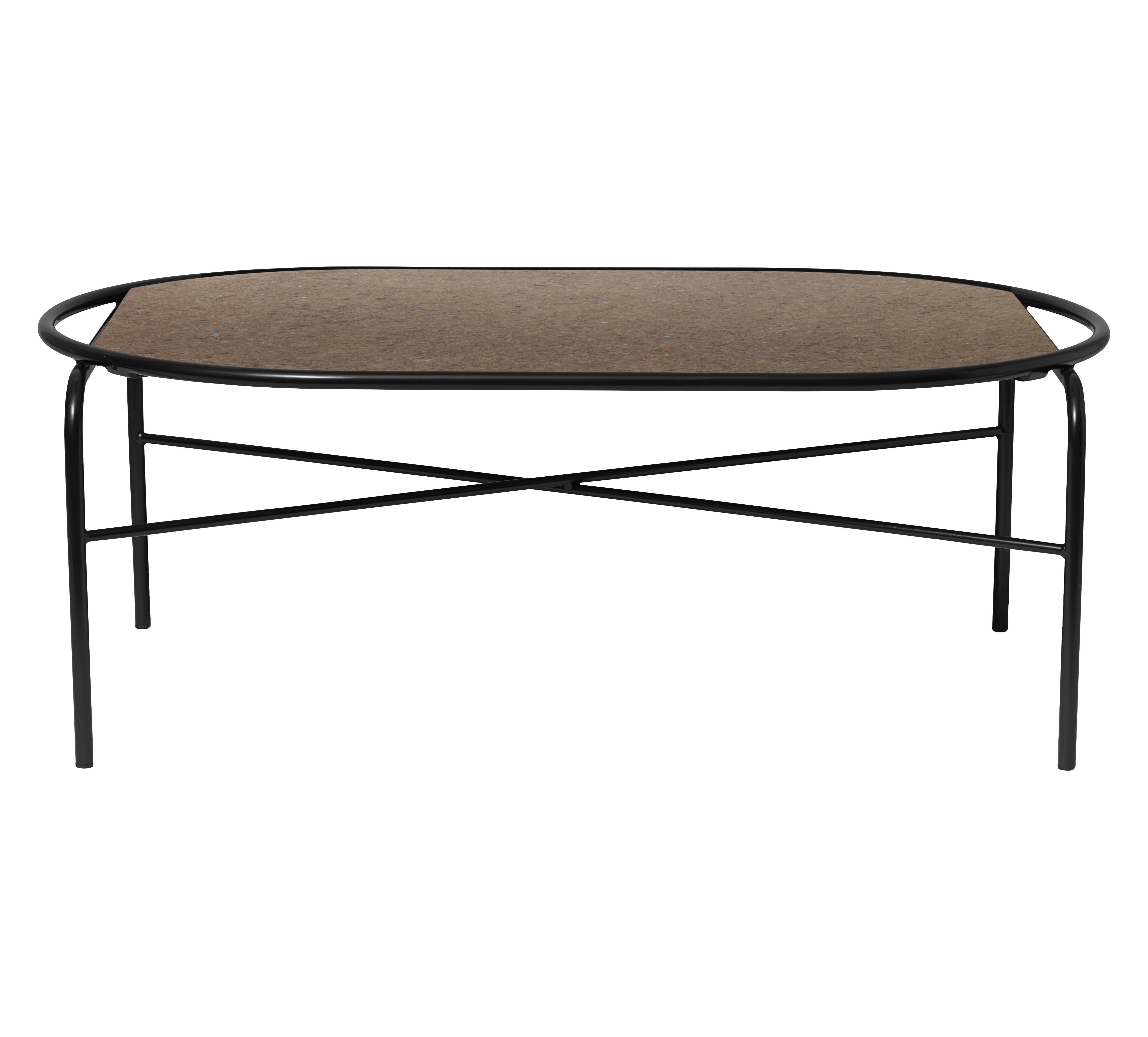For Sale: Brown (Granite) Secant Oval Table in Steel Frame, by Sara Wright Polmar from Warm Nordic