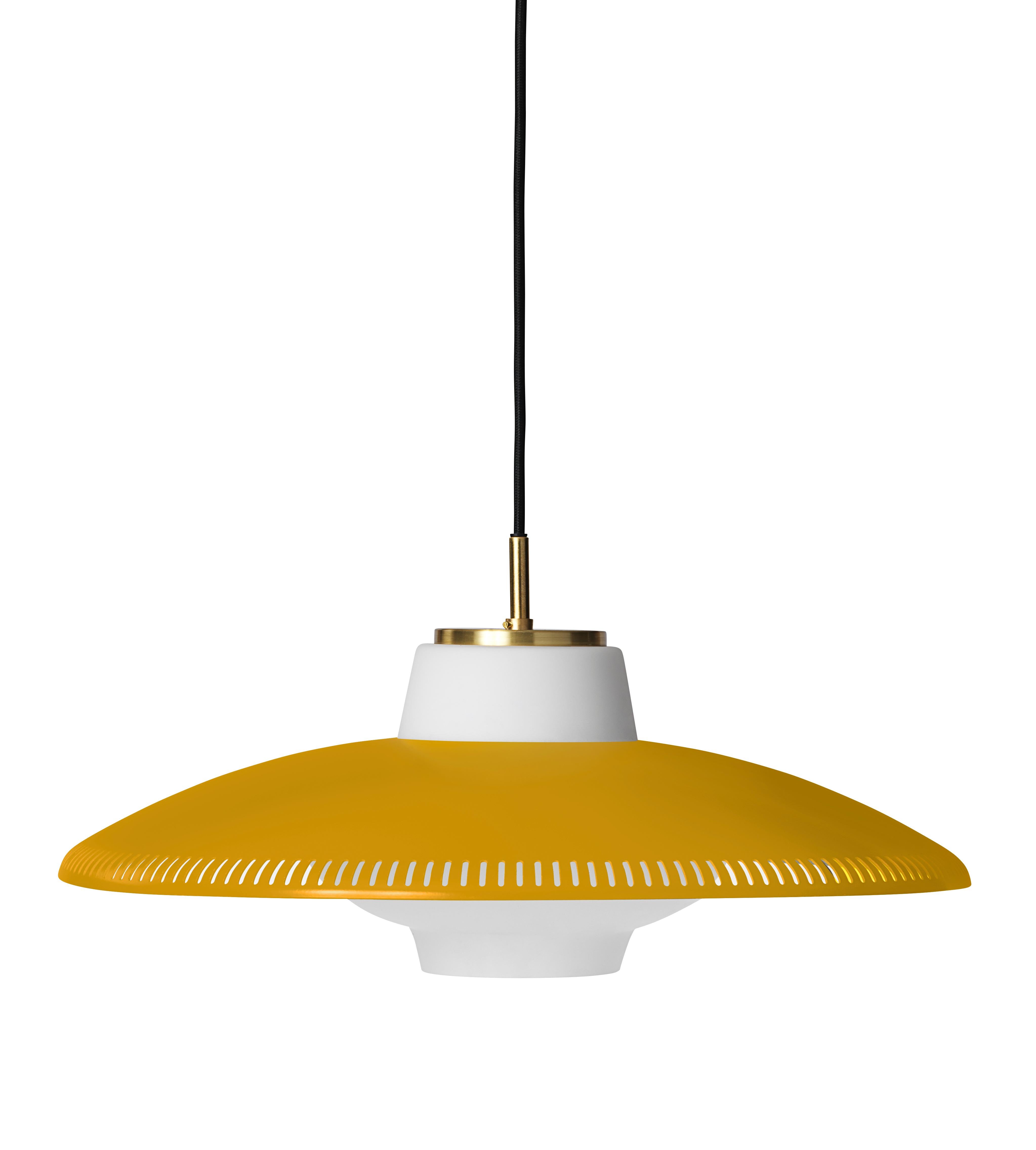 For Sale: Yellow (Honey Yellow) Opal Shade Pendant Lamp, by Arne Hovmand-Olsen from Warm Nordic