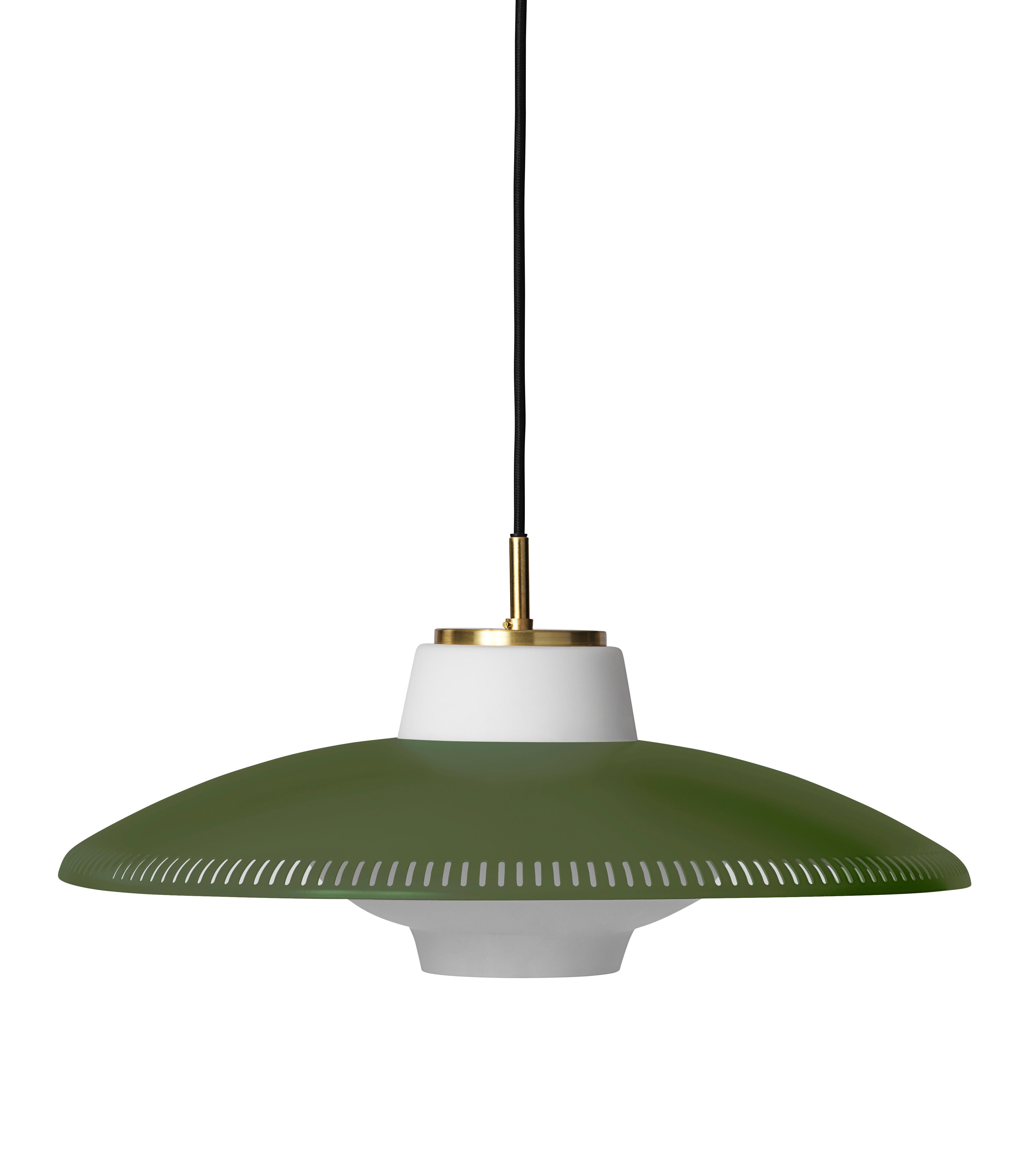 For Sale: Green (Pine Green) Opal Shade Pendant Lamp, by Arne Hovmand-Olsen from Warm Nordic