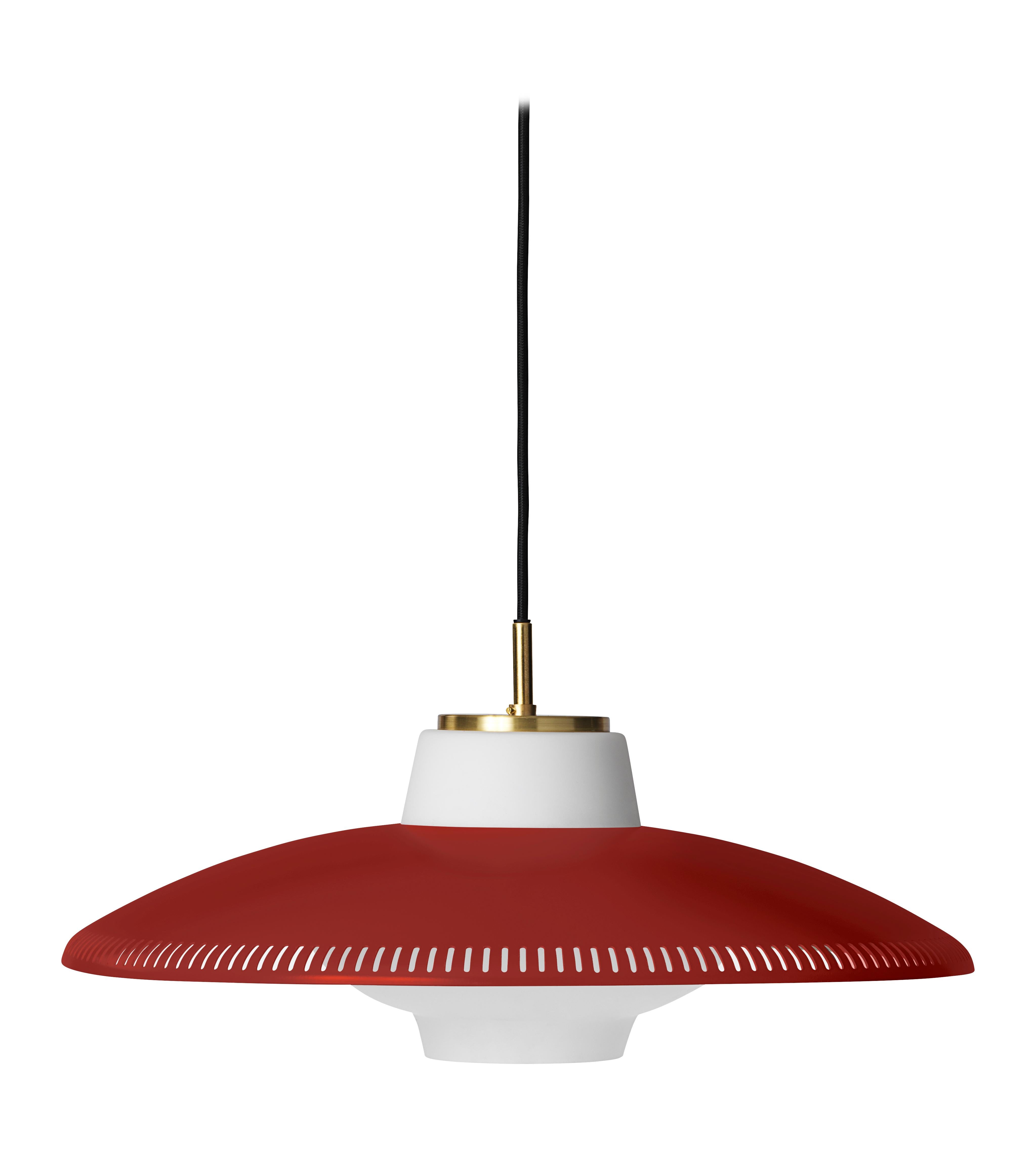 For Sale: Red (Red Grape) Opal Shade Pendant Lamp, by Arne Hovmand-Olsen from Warm Nordic