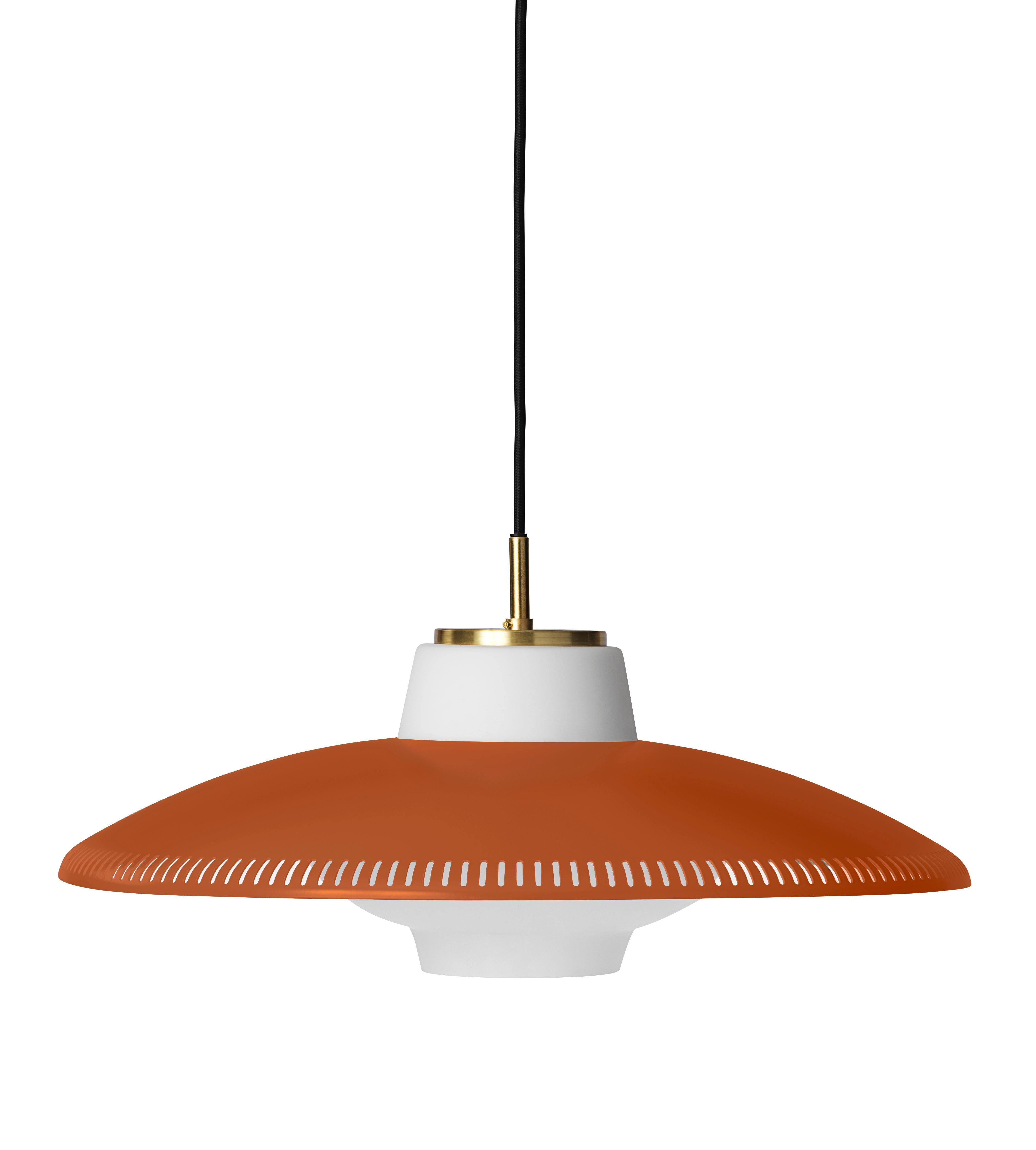 For Sale: Red (Rusty Red) Opal Shade Pendant Lamp, by Arne Hovmand-Olsen from Warm Nordic