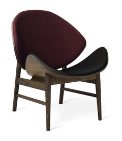 Orange Two-Tone Lounge Chair in Black Oak with Upholstery, by Hans Olsen