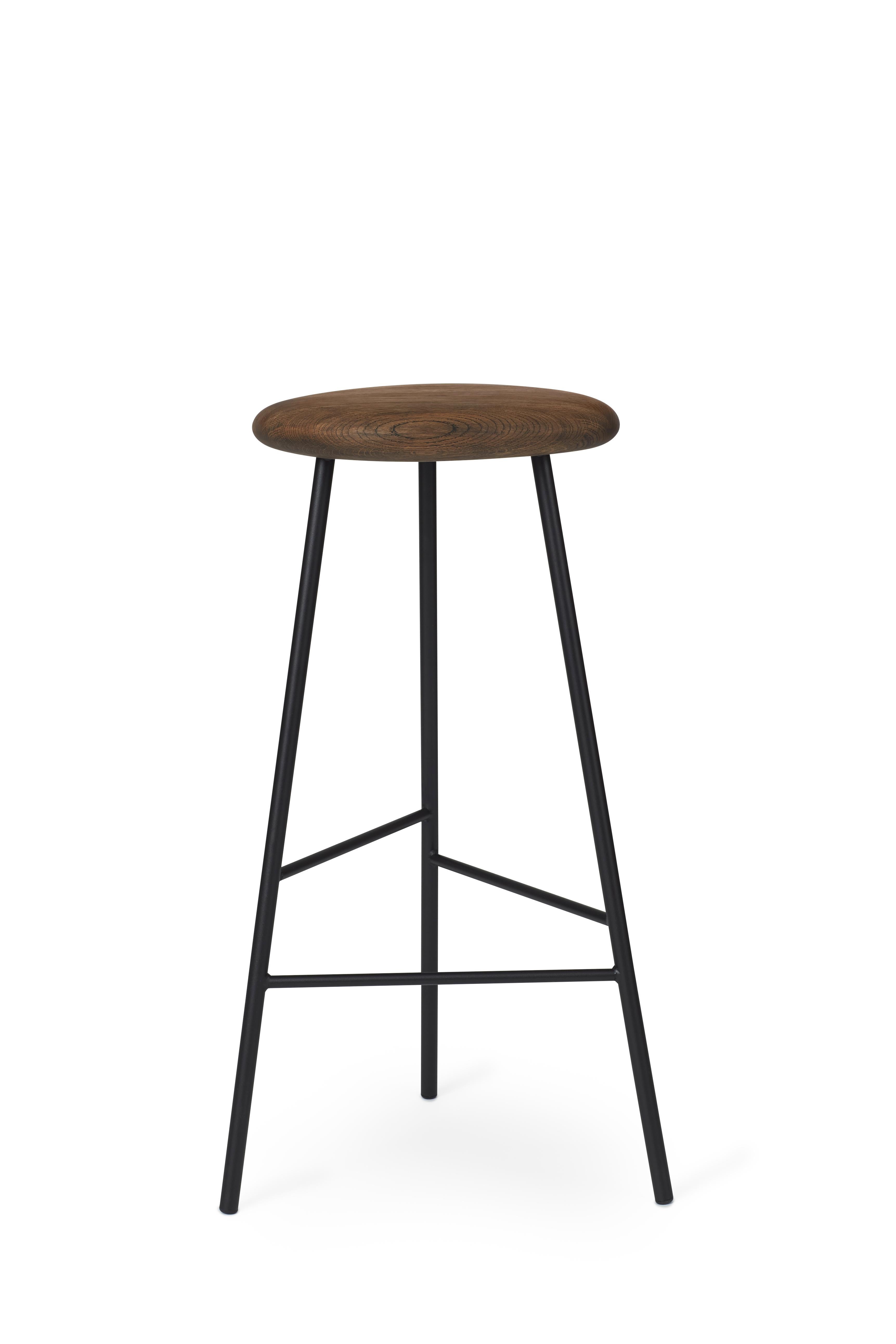 For Sale: Black (Smoked Oak/Black Noir) Pebble Bar Stool, by Welling / Ludvik from Warm Nordic