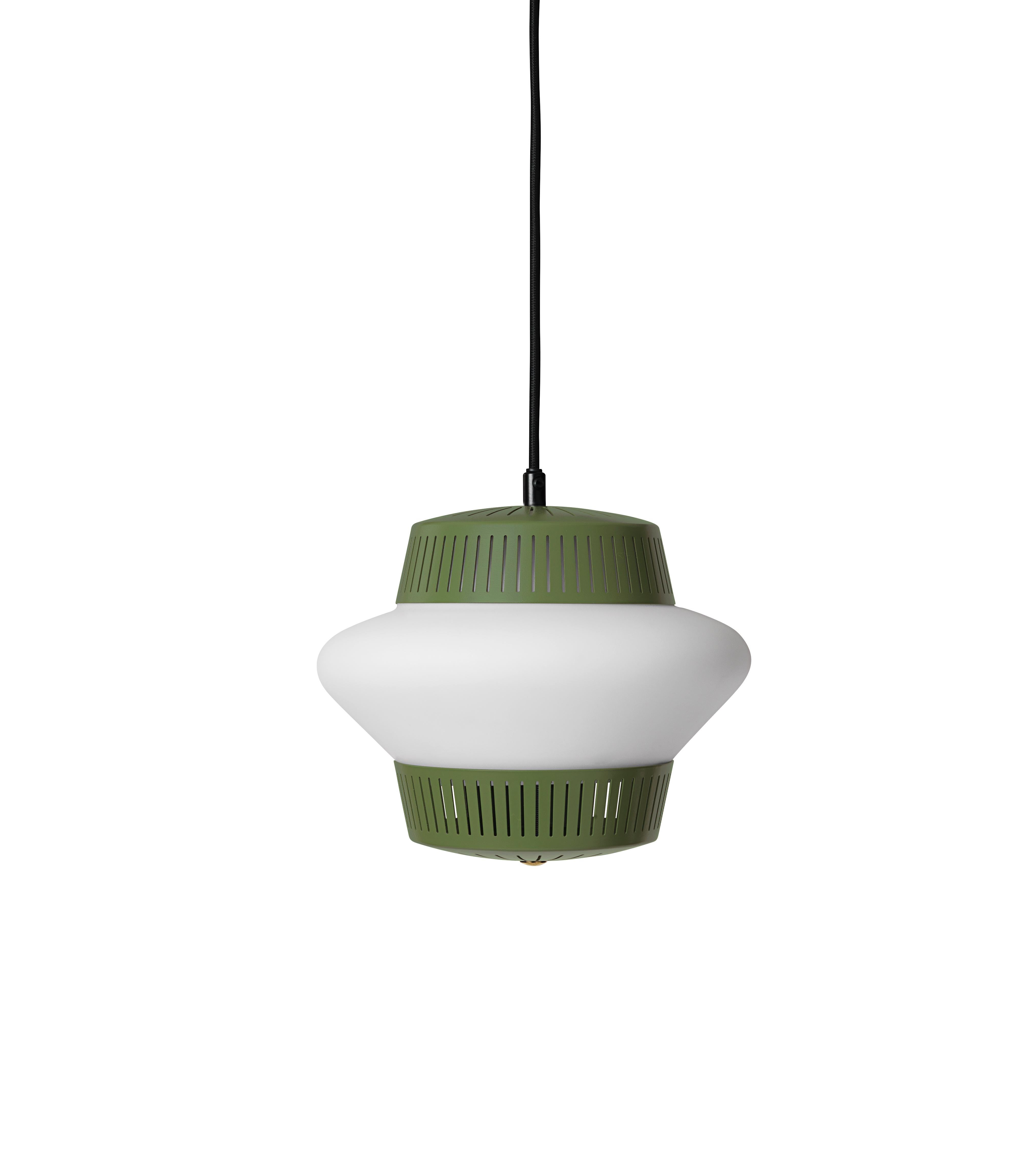 For Sale: Green (Pine Green) Opal Arch Pendant Lamp, by Arne Hovmand-Olsen from Warm Nordic