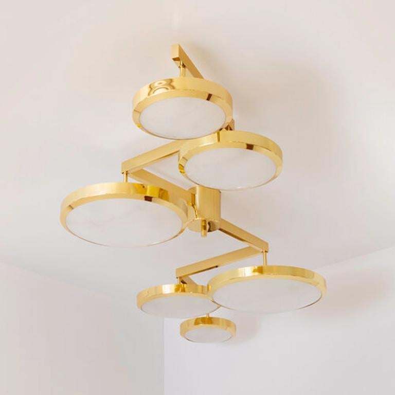 Gold (SATIN BRASS) Geometria Sospesa Ceiling Light by form A 2