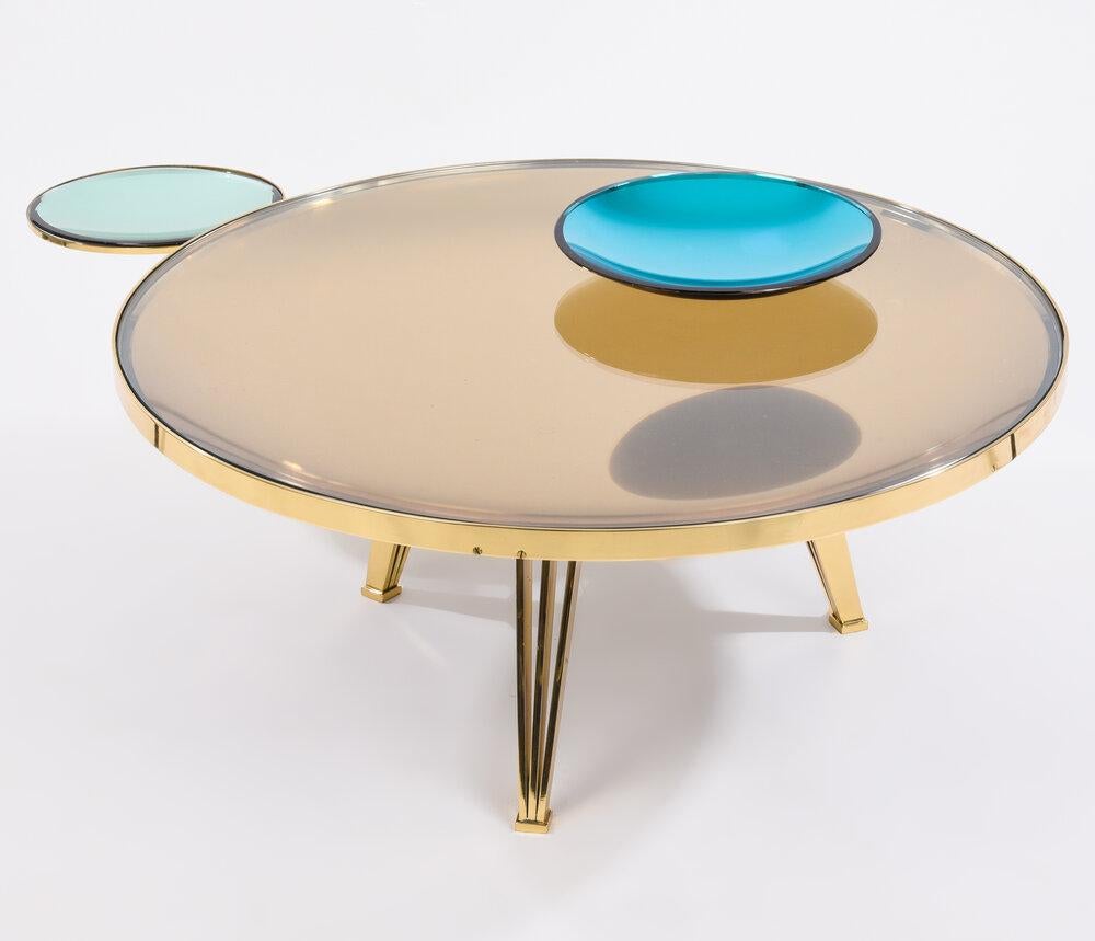 Yellow (POLISHED BRASS) Riflesso Coffee Table by form A 4