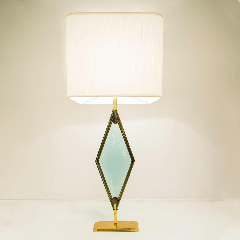Yellow (POLISHED BRASS) Doppio Rombo Table Lamp by form A 2