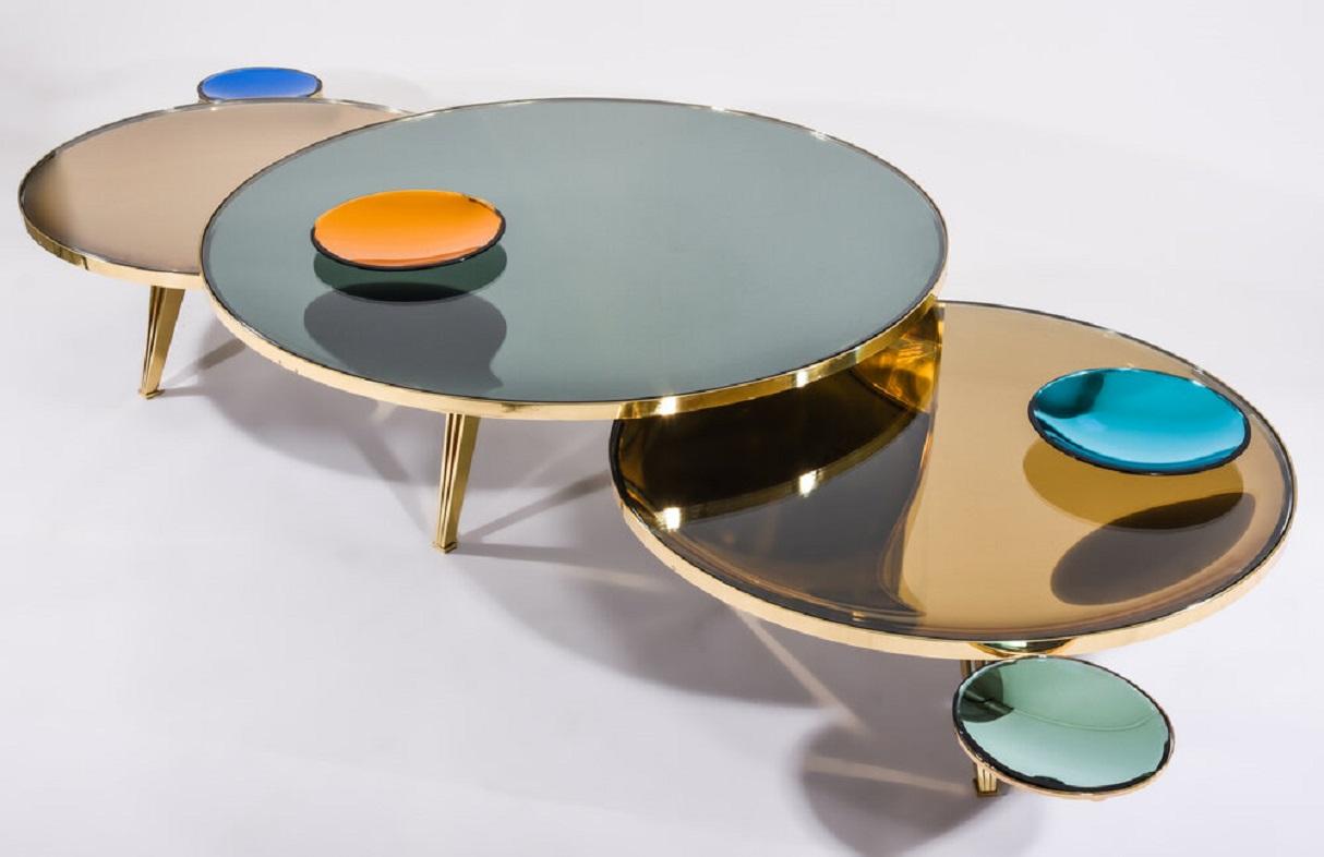 Yellow (POLISHED BRASS) Riflesso Coffee Table by form A 2