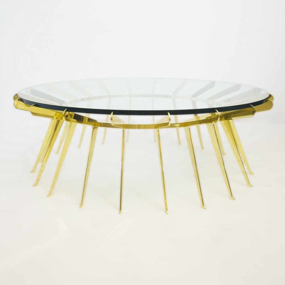 Yellow (POLISHED BRASS) Solare Coffee Table by Form A 3