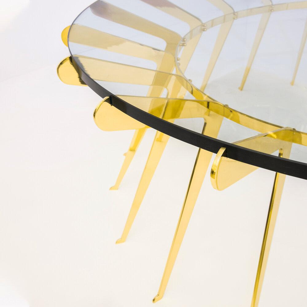 Yellow (POLISHED BRASS) Solare Coffee Table by Form A 4