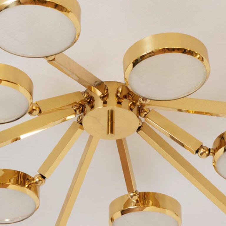 Yellow (POLISHED BRASS) Oculus Articulating Ceiling Light by form A-Murano Glass Version 5