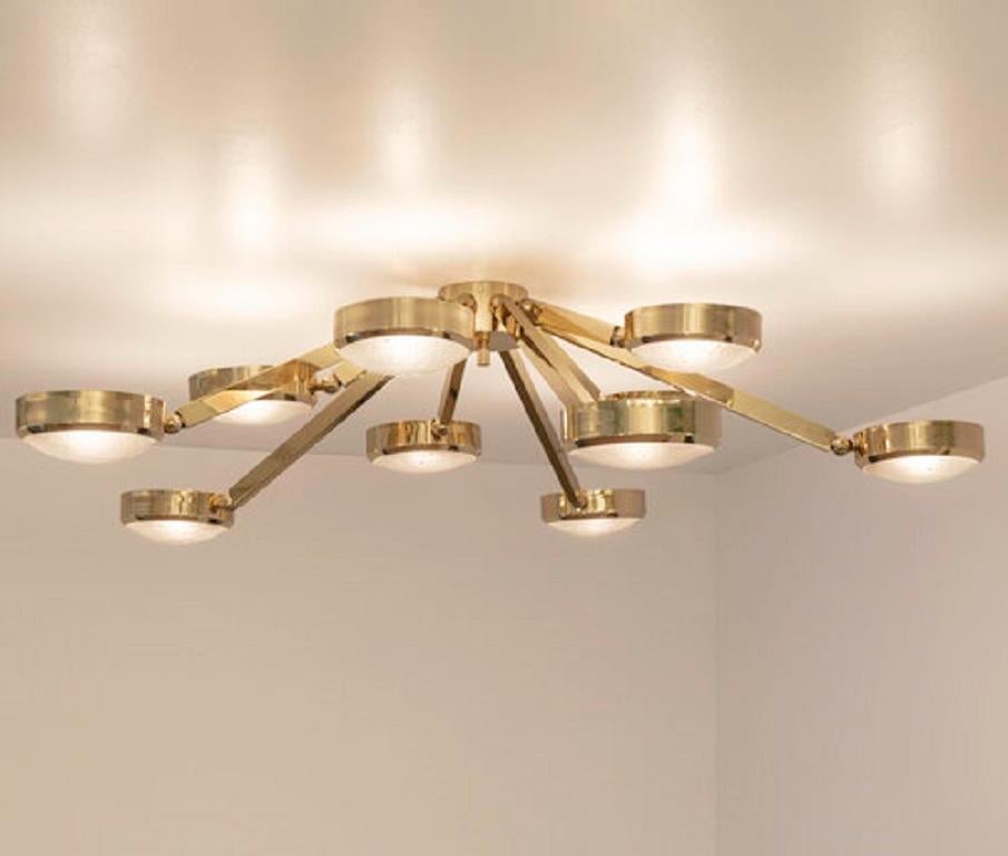 Yellow (POLISHED BRASS) Oculus Articulating Ceiling Light by form A-Murano Glass Version 3