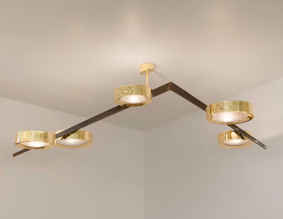 Yellow (POLISHED BRASS) Modello Sette Ceiling Light by form A 2